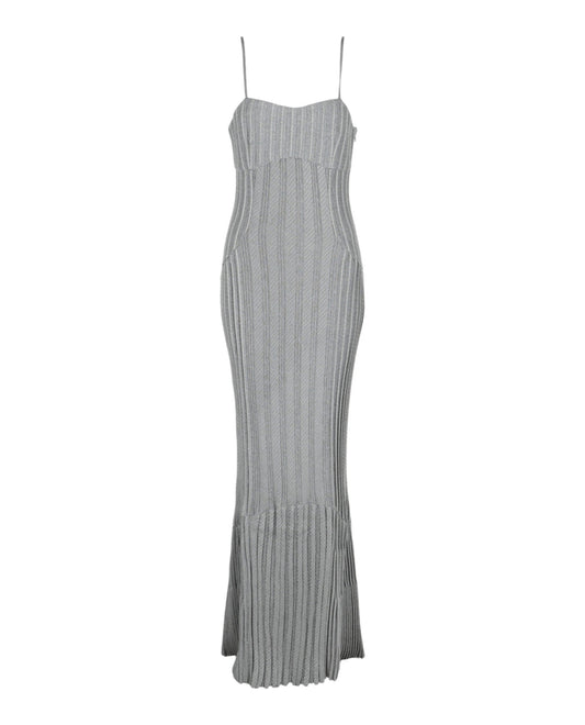 Givenchy Womens Metallic Cable Knit Maxi Dress