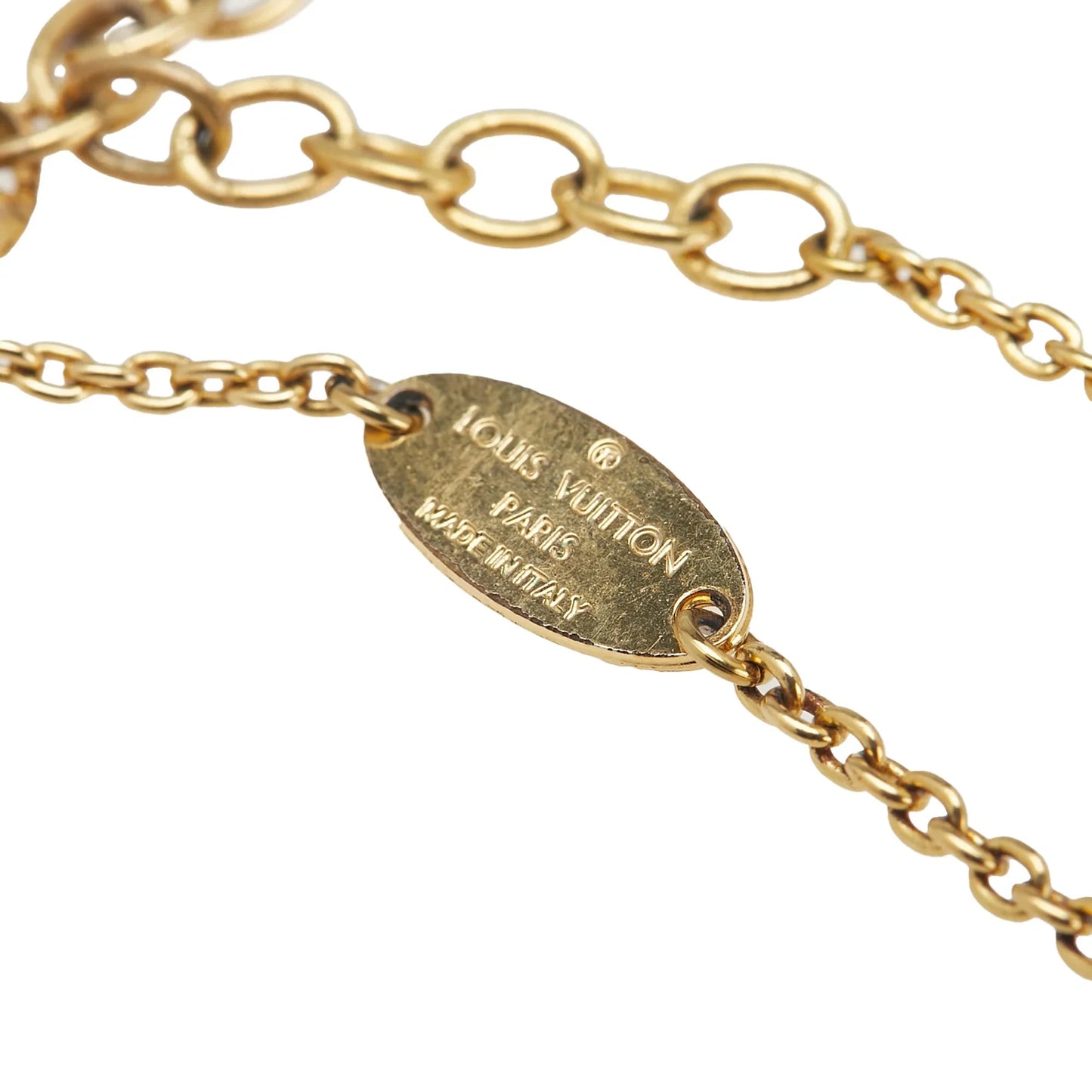 Gold Louis Vuitton Gold Plated Essential V Necklace