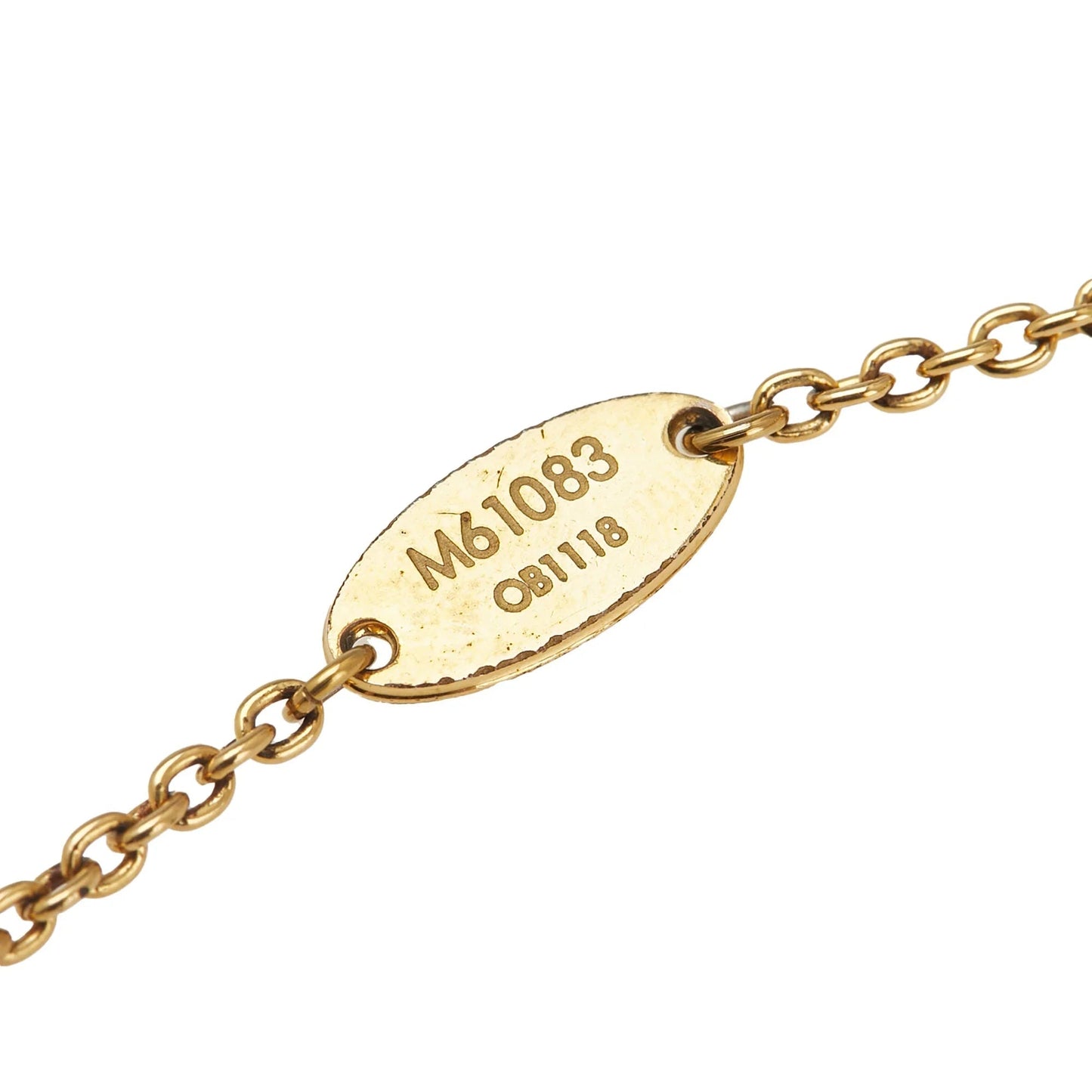 Gold Louis Vuitton Gold Plated Essential V Necklace