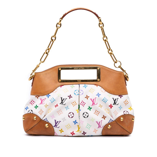 White Louis Vuitton Monogram Multicolore Judy MM Satchel