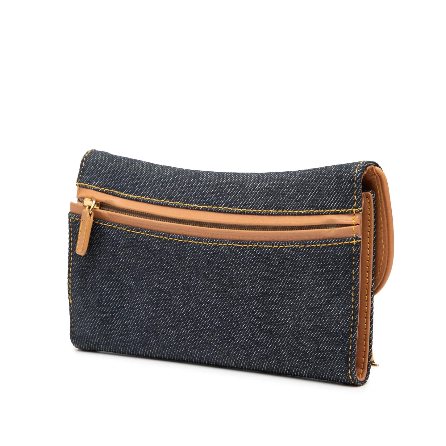 Blue Dior Denim Saddle Trifold Continental Wallet