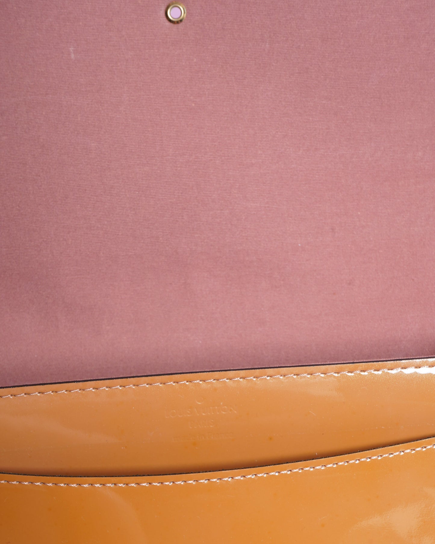 Louis vuitton louise mustard yellow patent clutch