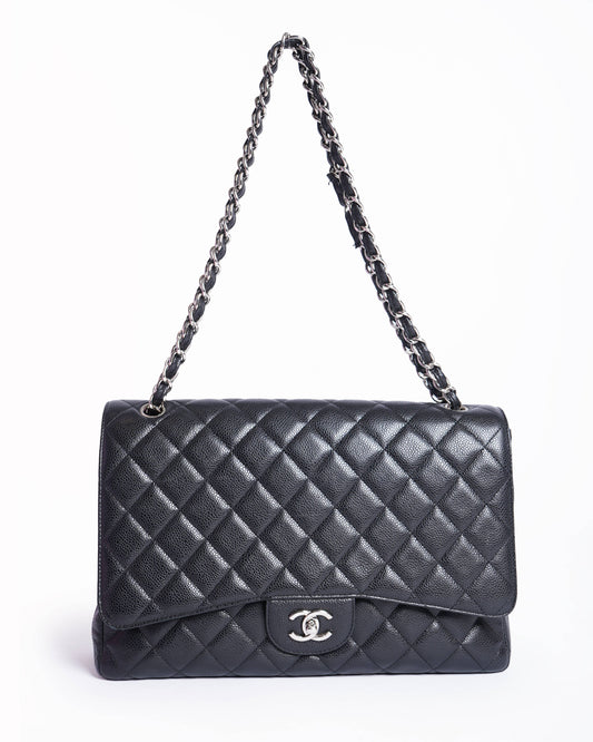Chanel Timeless Classic Leather Jumbo Shoulder Bag In Black