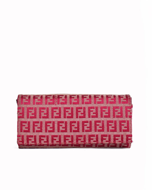Fendi ff zucca bi fold long wallet