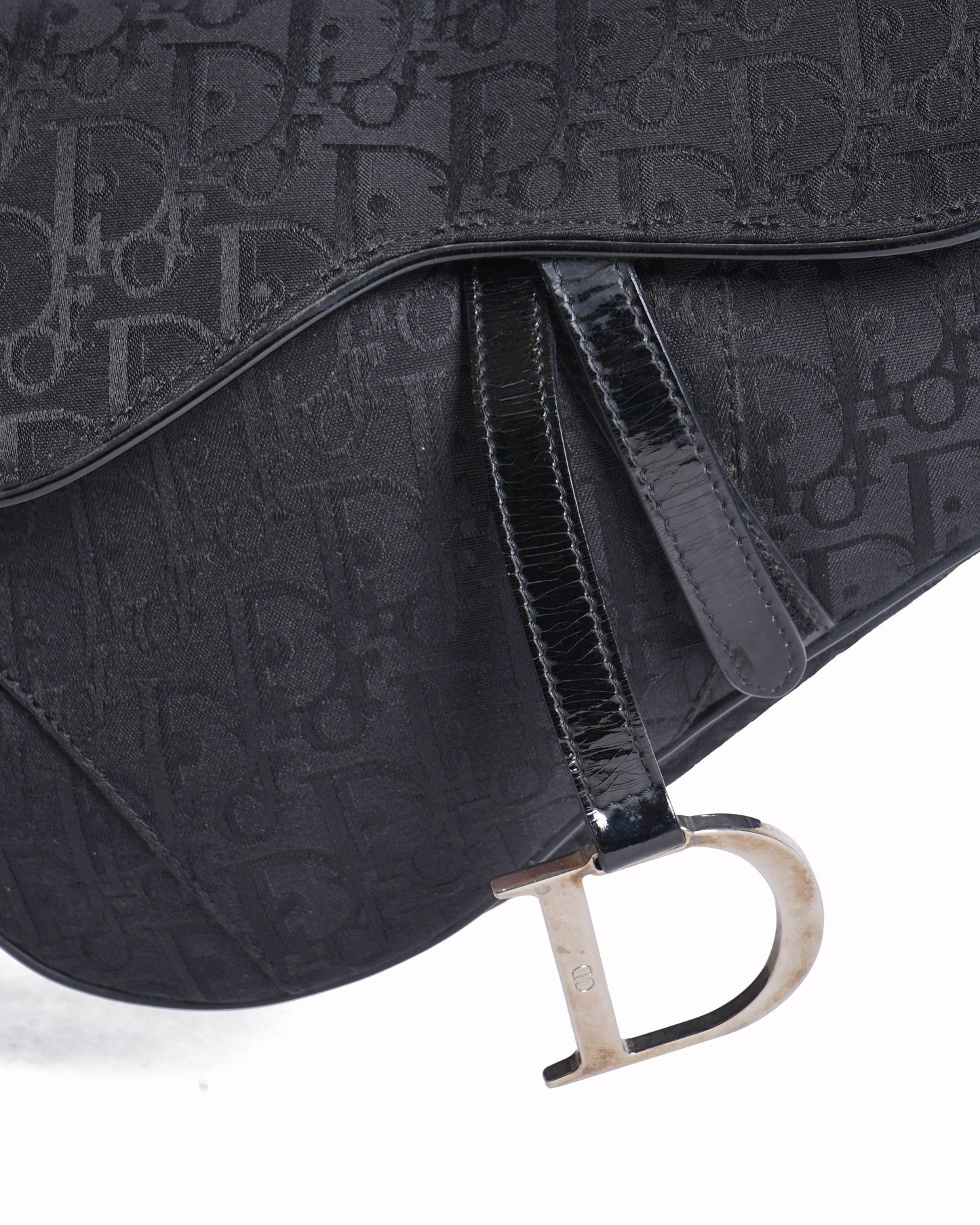 Christian dior saddle bag in black   signature canvas logo