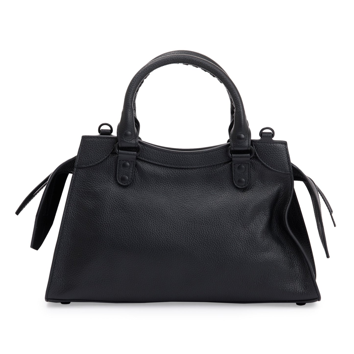 Balenciaga 2022 Black Calfskin Leather Small Neo Classic Top Handle Bag