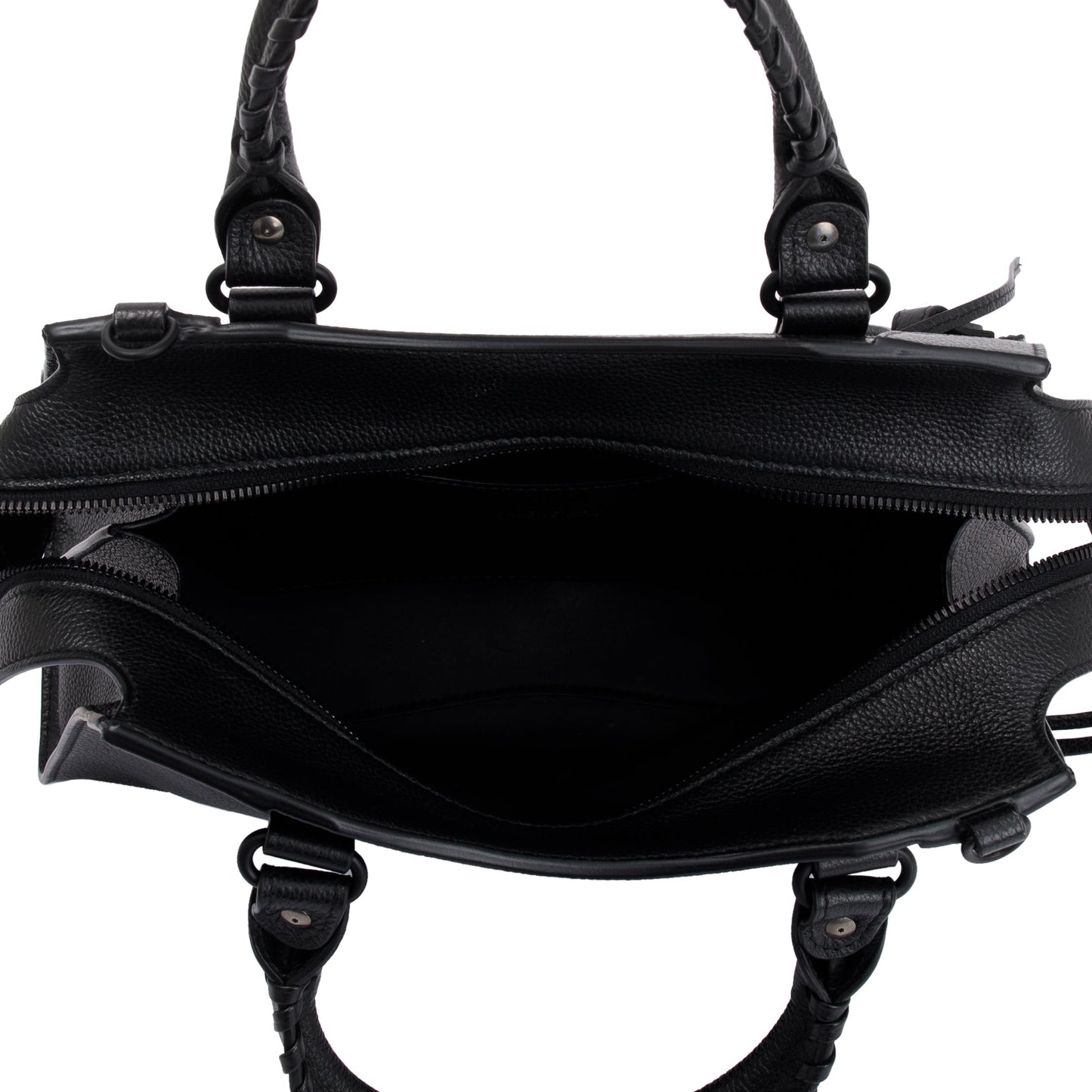 Balenciaga 2022 Black Calfskin Leather Small Neo Classic Top Handle Bag