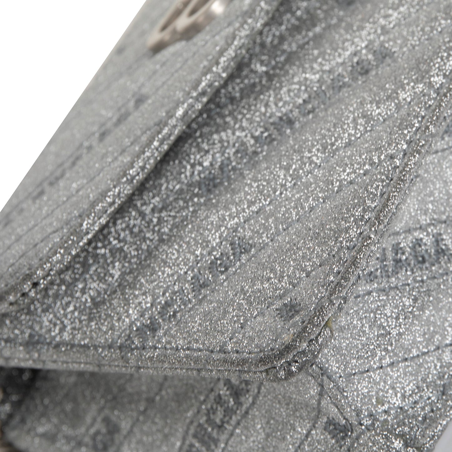 Balenciaga BB Glitter Leather Chain Wallet Bag