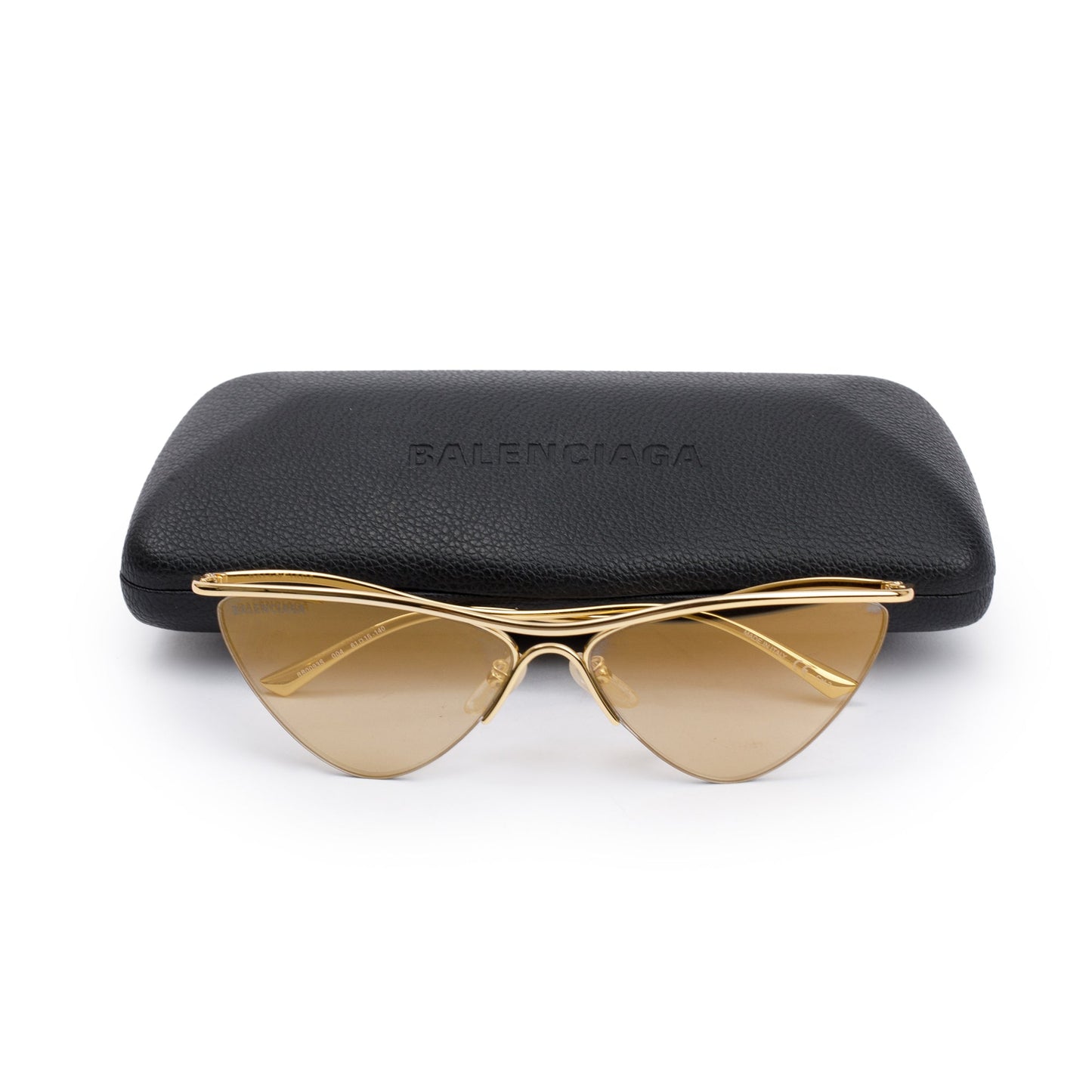 Balenciaga BB0093S Gold-Tone Metal Frame Cat-Eye Sunglasses