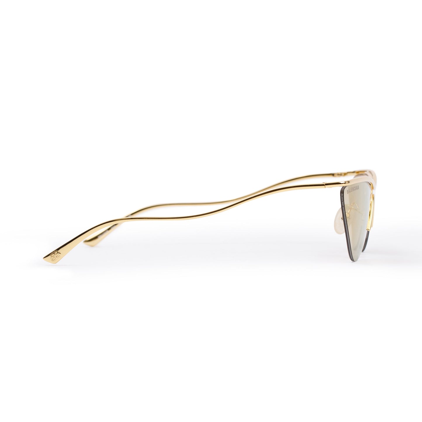 Balenciaga BB0093S Gold-Tone Metal Frame Cat-Eye Sunglasses