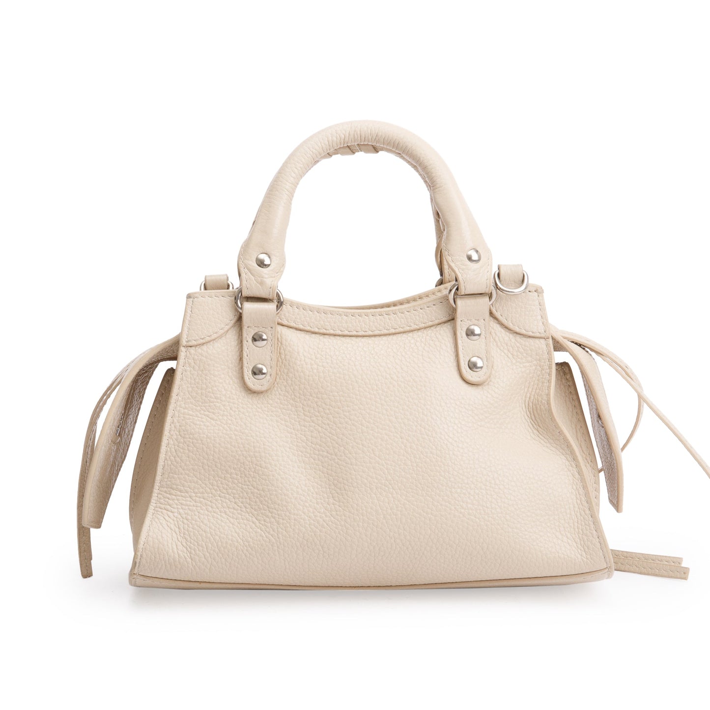 Balenciaga Beige Calfskin Leather Mini Neo Classic Top Handle Bag