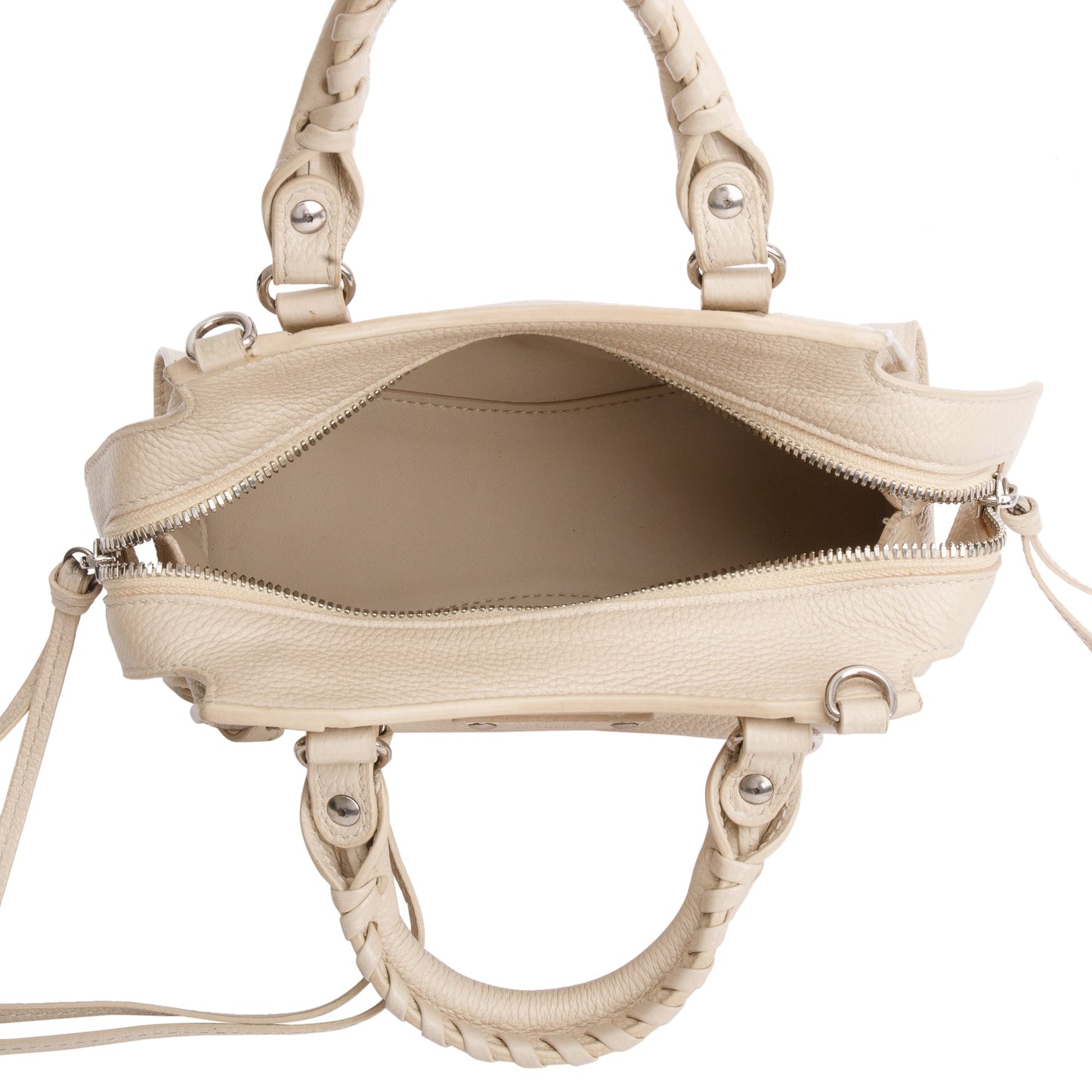 Balenciaga Beige Calfskin Leather Mini Neo Classic Top Handle Bag