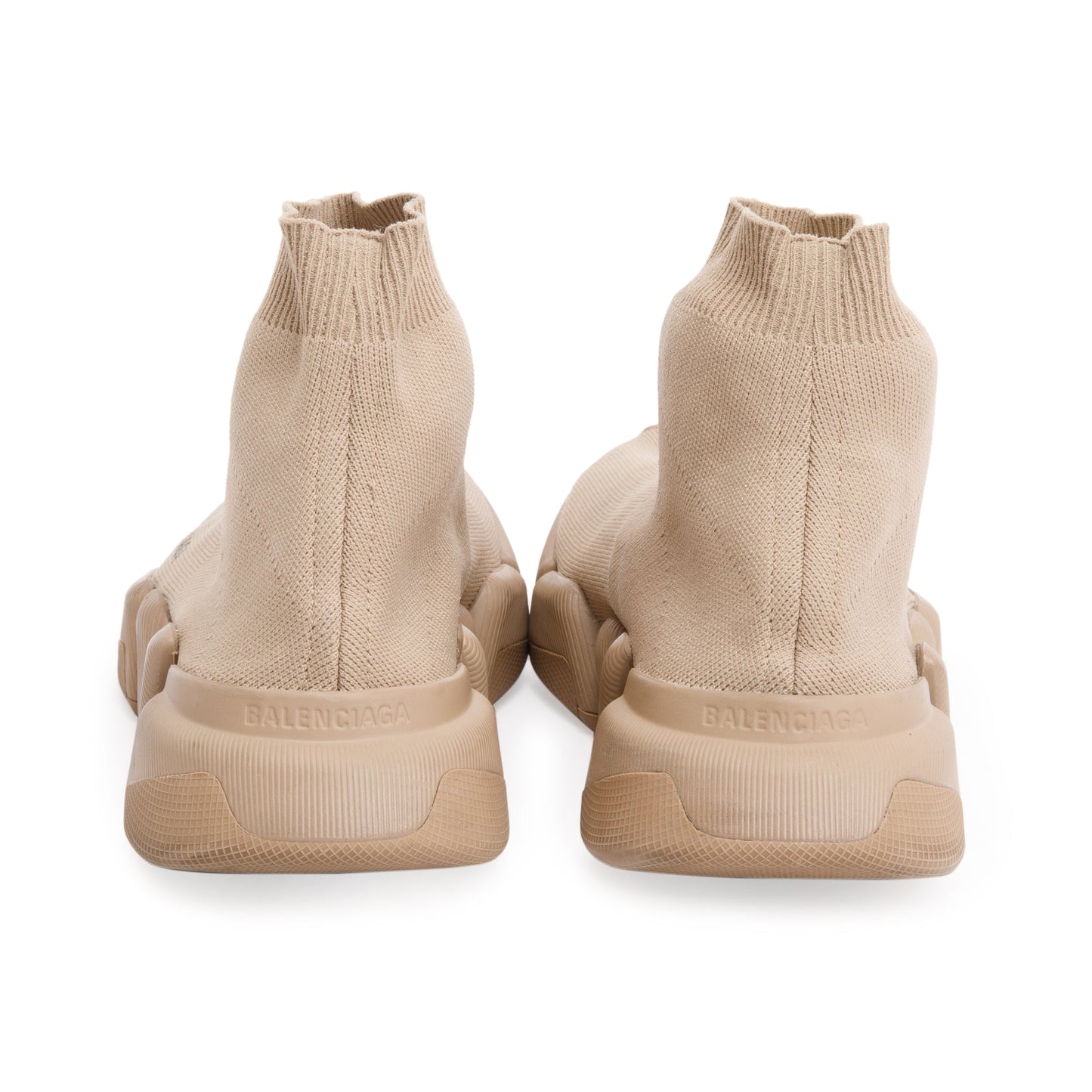 Balenciaga Beige Knit Speed LT Trainer Sock Sneaker, Size 8