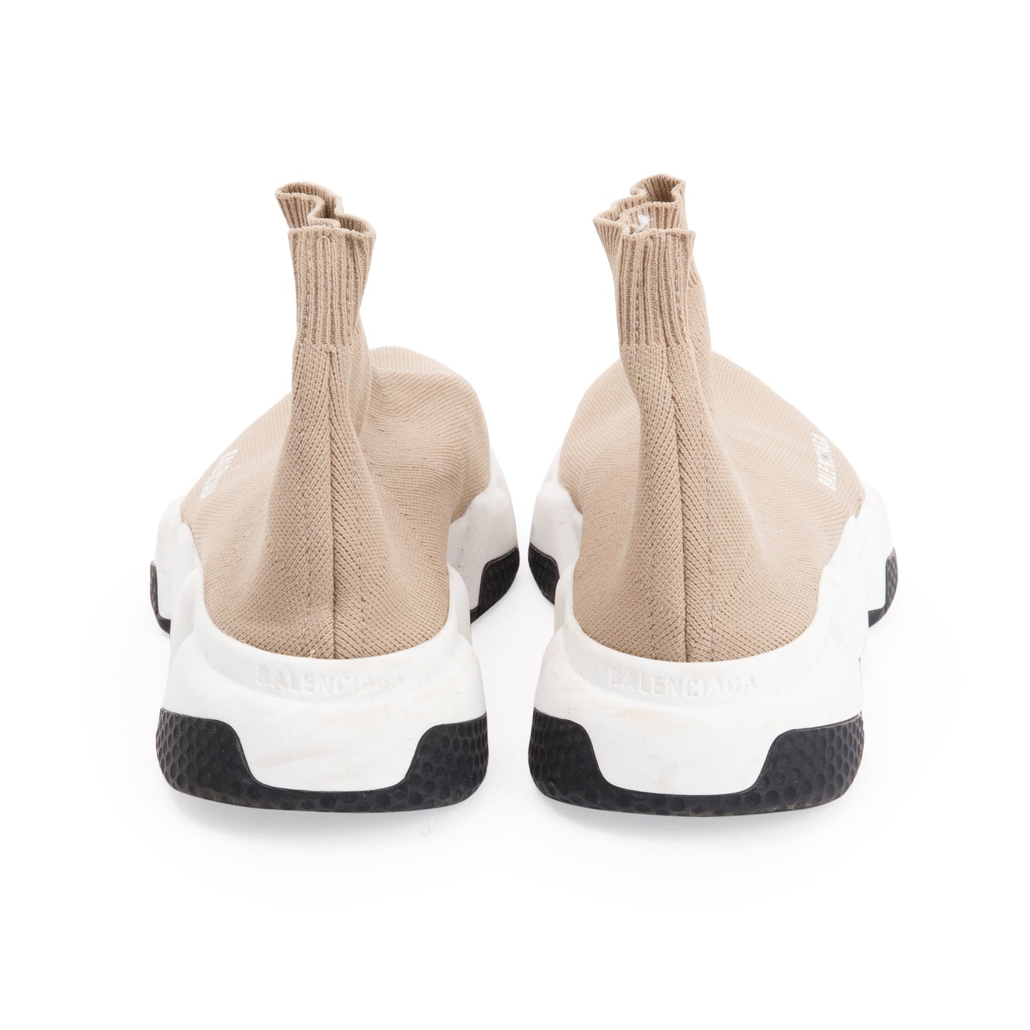 Balenciaga Beige Knit Speed Trainer Sock Sneaker, Size 36
