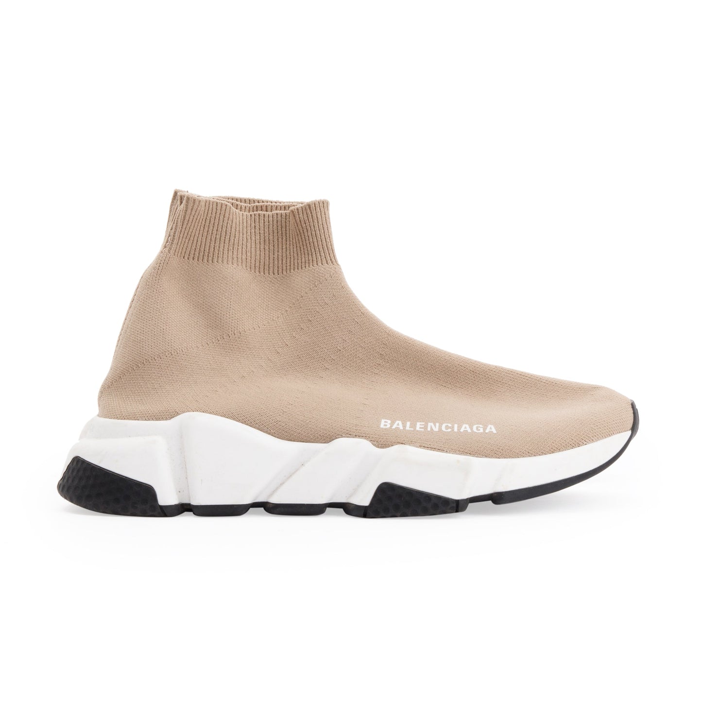Balenciaga Beige Knit Speed Trainer Sock Sneaker, Size 36
