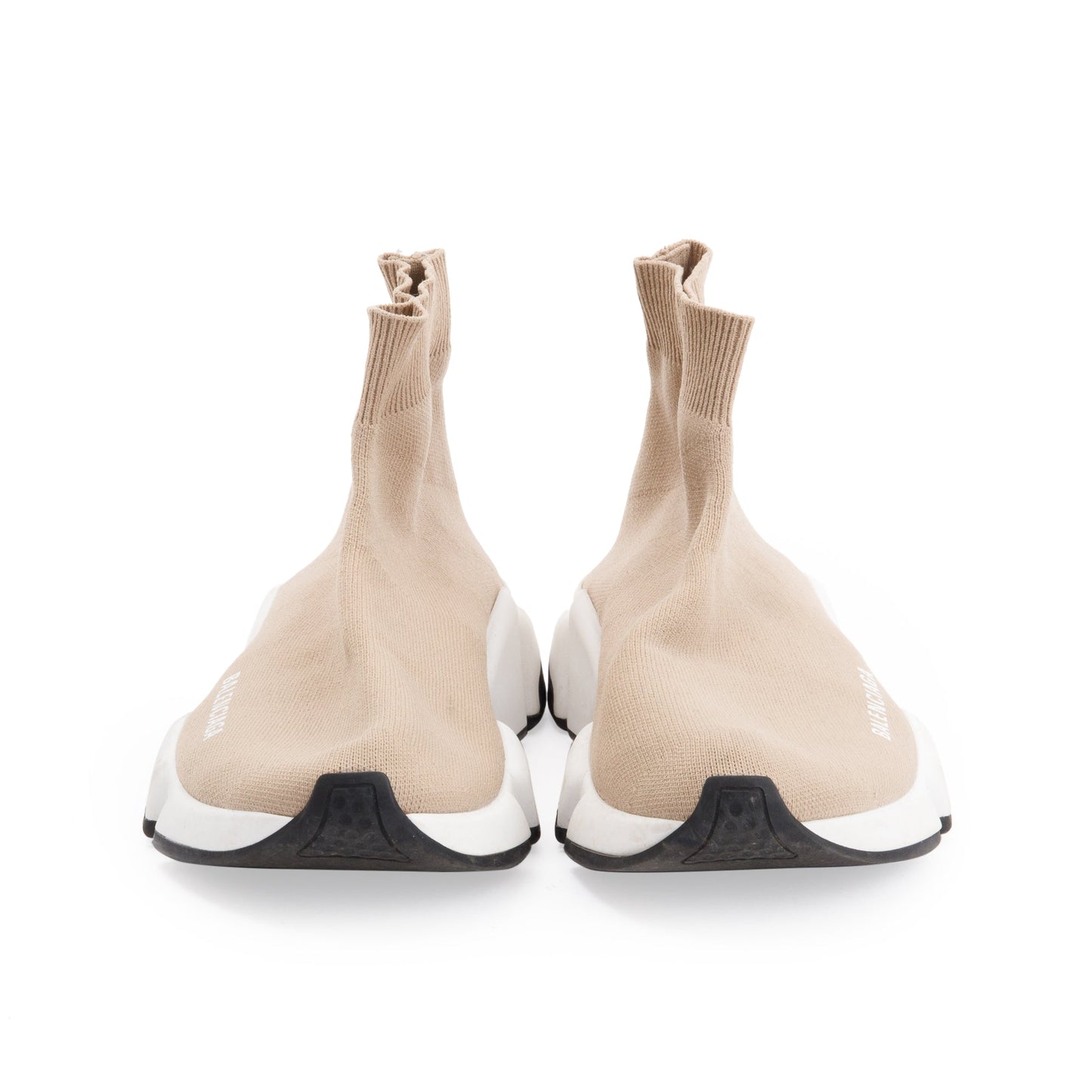 Balenciaga Beige Knit Speed Trainer Sock Sneaker, Size 36