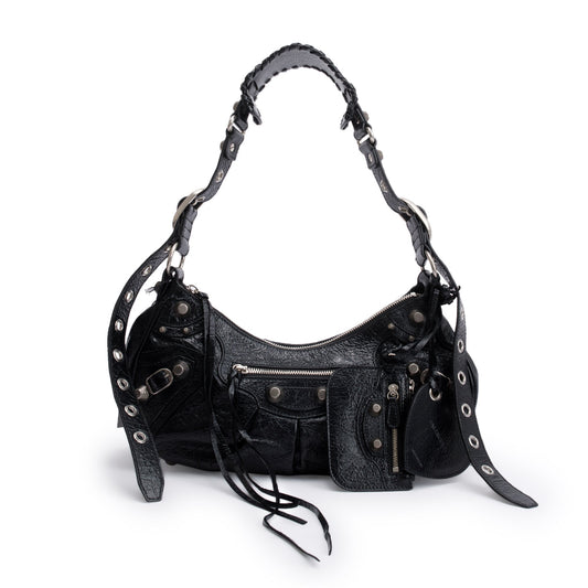 Balenciaga Black Arena Leather Le Cagole Small Shoulder Bag