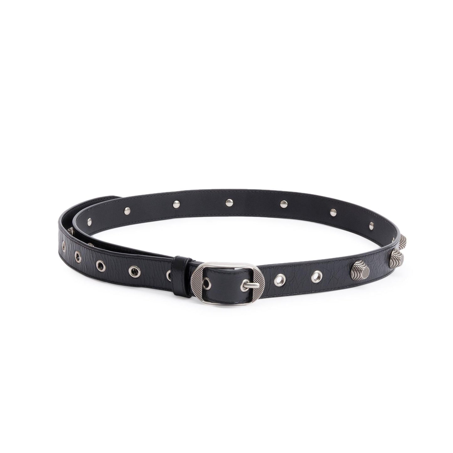 Balenciaga Black Arena Leather Le Cagole Stud Belt