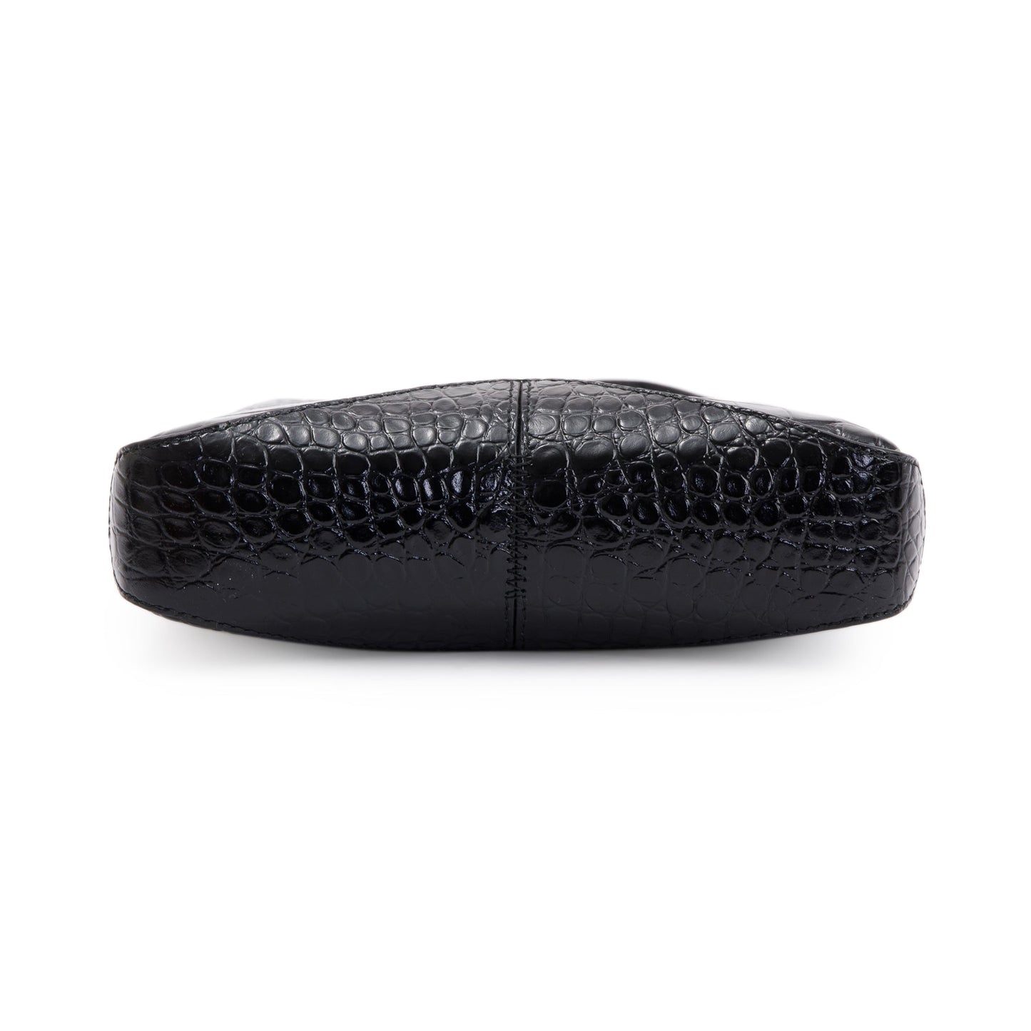 Balenciaga Black Croc-Embossed Leather Xx Small Hobo Bag