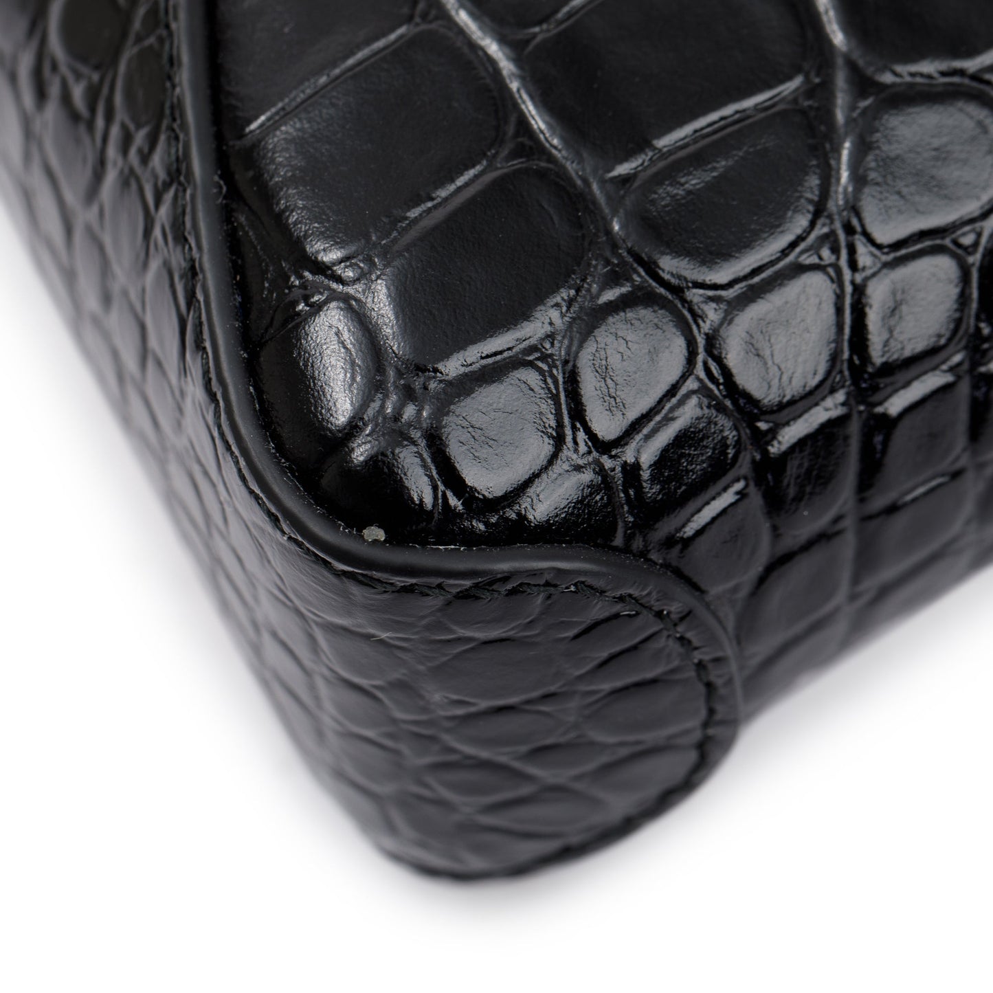 Balenciaga Black Croc-Embossed Leather Xx Small Hobo Bag