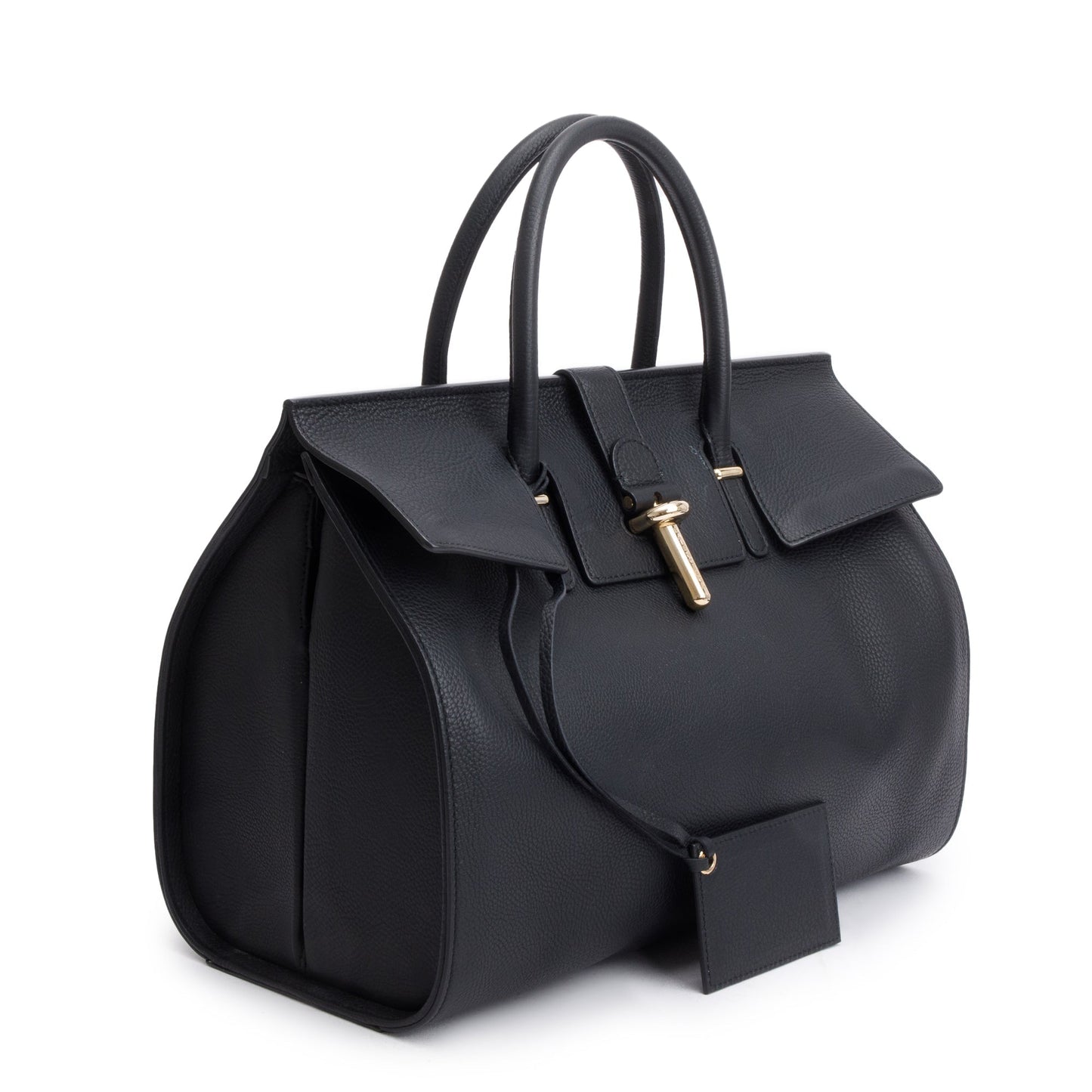 Balenciaga Black Leather M Tube Round Tote