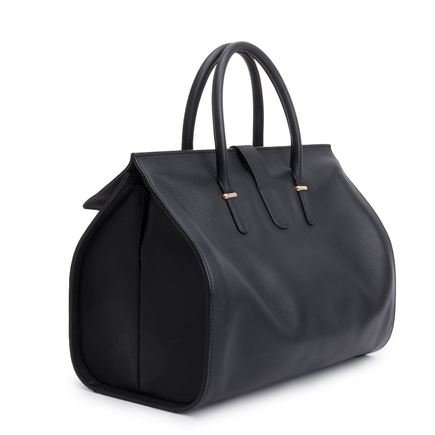 Balenciaga Black Leather M Tube Round Tote