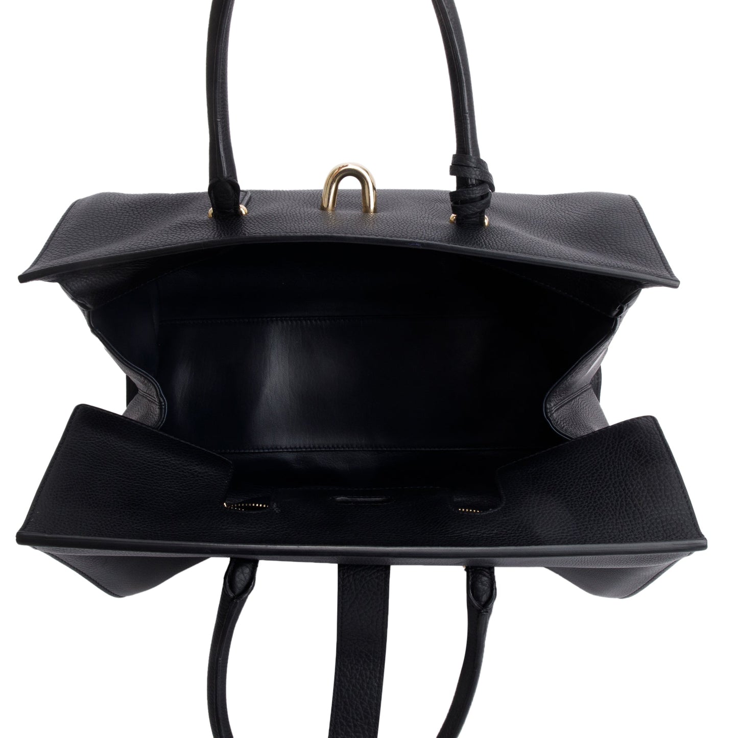 Balenciaga Black Leather M Tube Round Tote