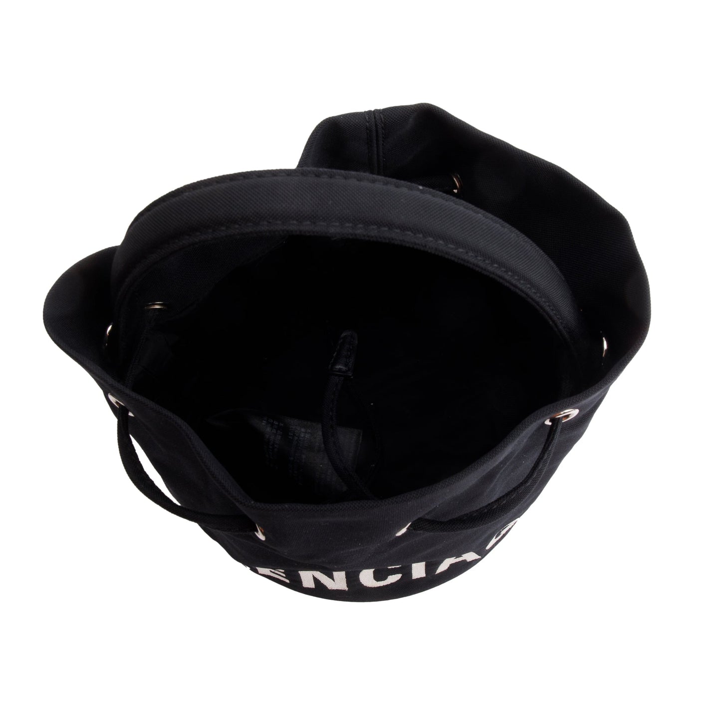 Balenciaga Black Nylon Wheel XS Drawstring Bucket Bag