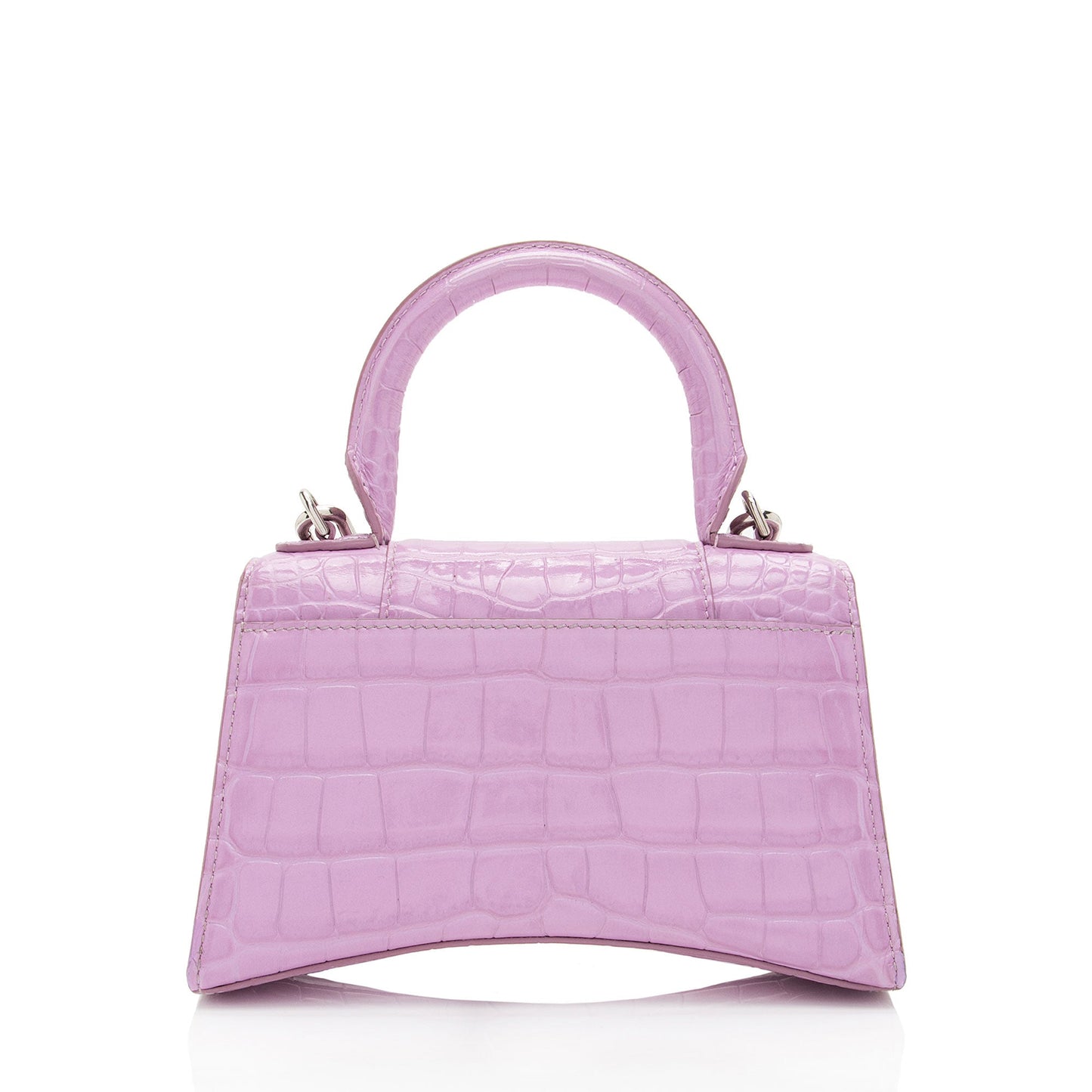 Luxury Balenciaga Trending 2025 Shiny Croc Embossed Calfskin Hourglass XS Satchel (SHF-A4kg9c)