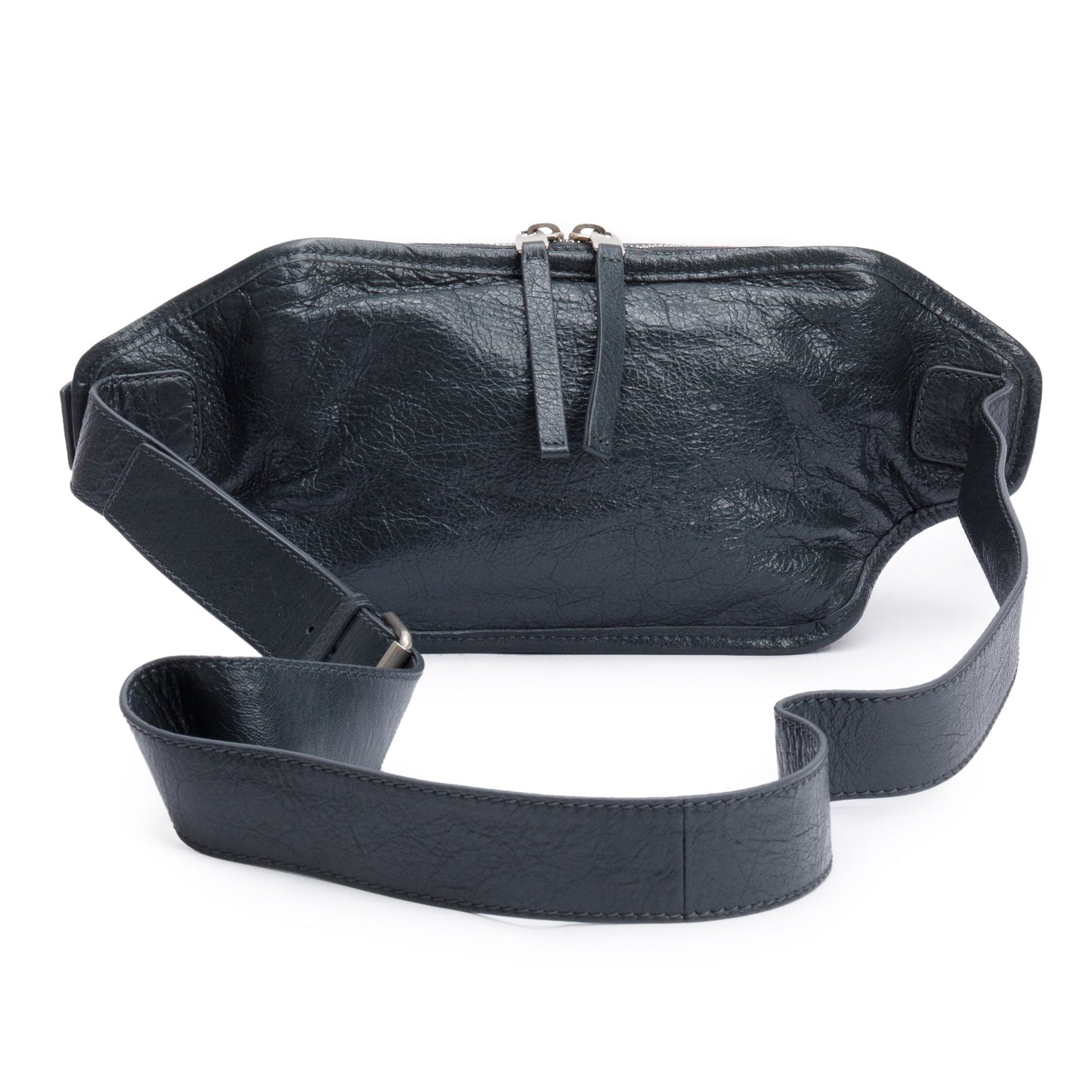 Balenciaga Grey Arena Leather Classic Motocross Neo Lift Hip Bag