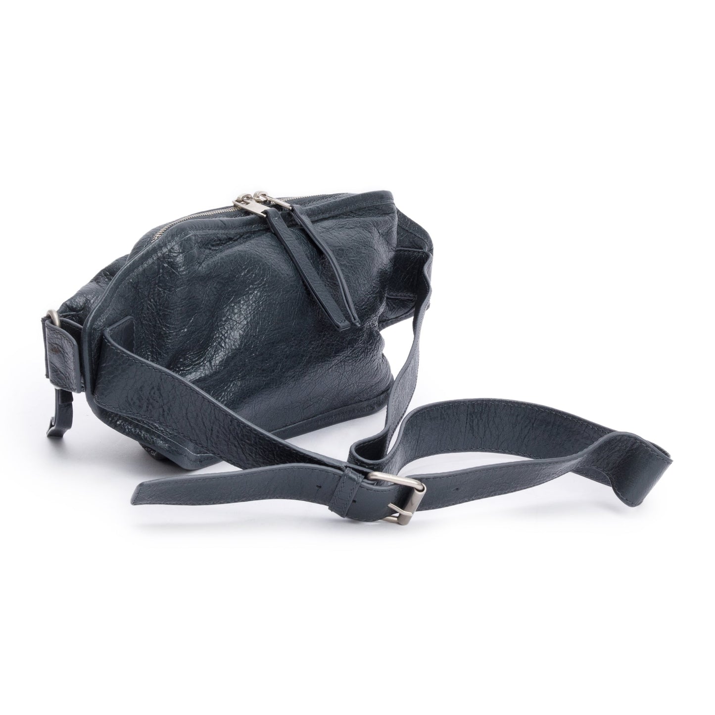 Balenciaga Grey Arena Leather Classic Motocross Neo Lift Hip Bag