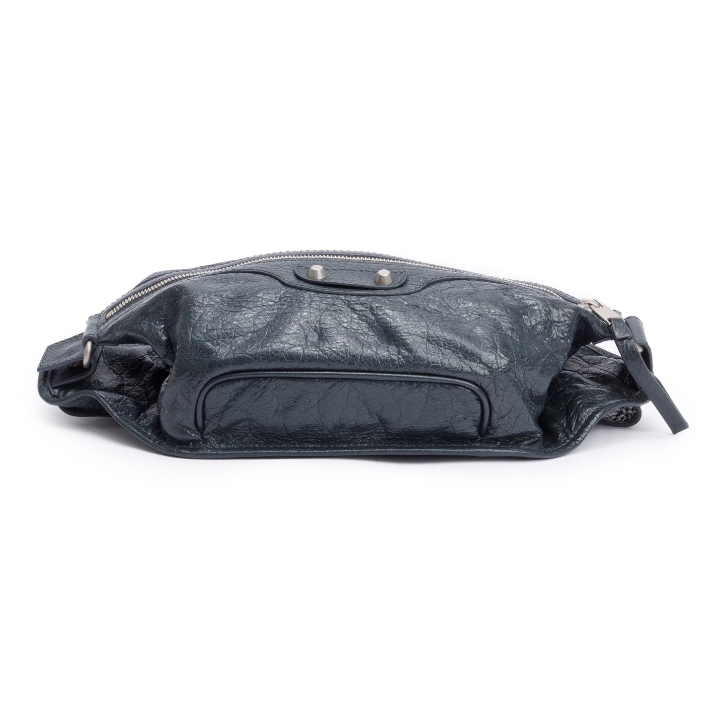 Balenciaga Grey Arena Leather Classic Motocross Neo Lift Hip Bag