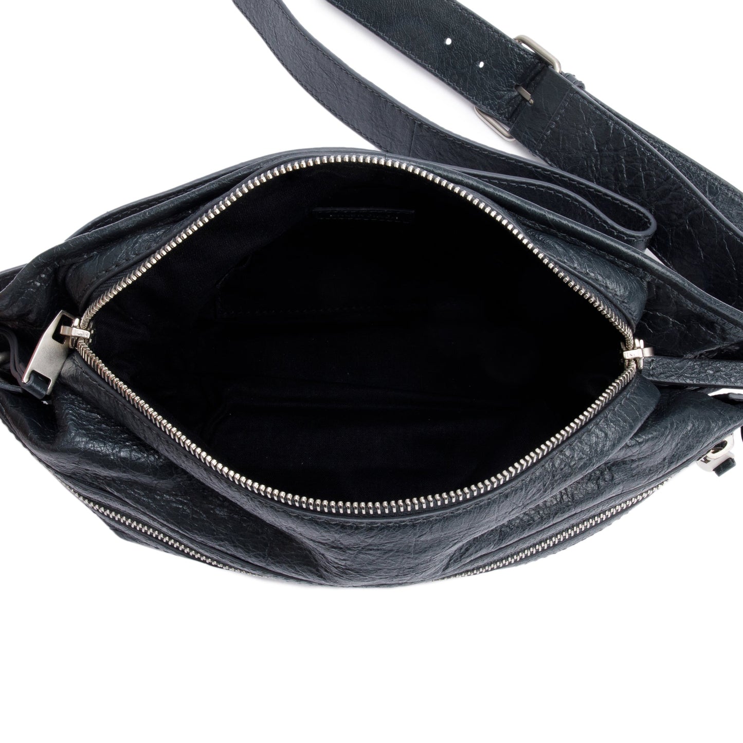 Balenciaga Grey Arena Leather Classic Motocross Neo Lift Hip Bag