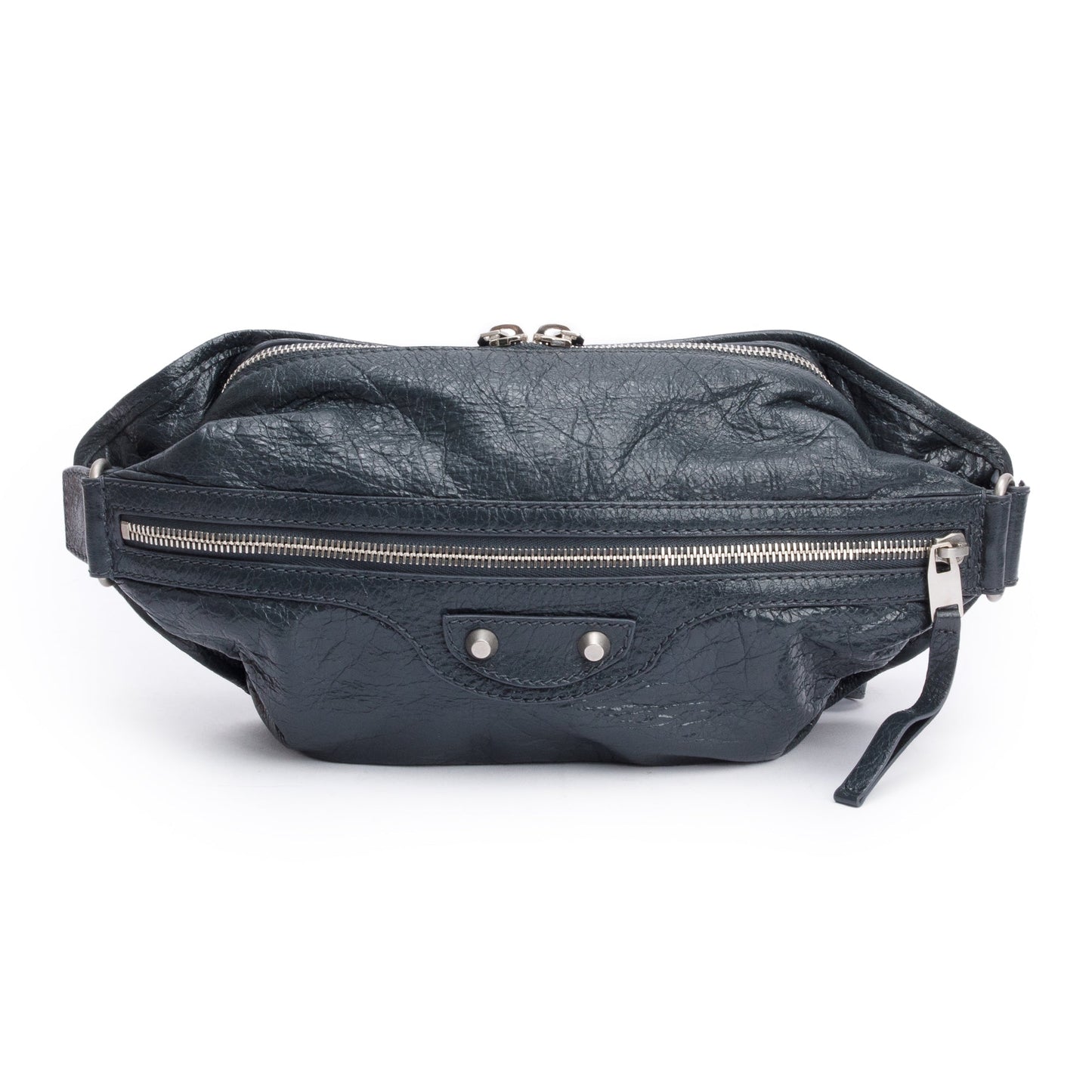 Balenciaga Grey Arena Leather Classic Motocross Neo Lift Hip Bag