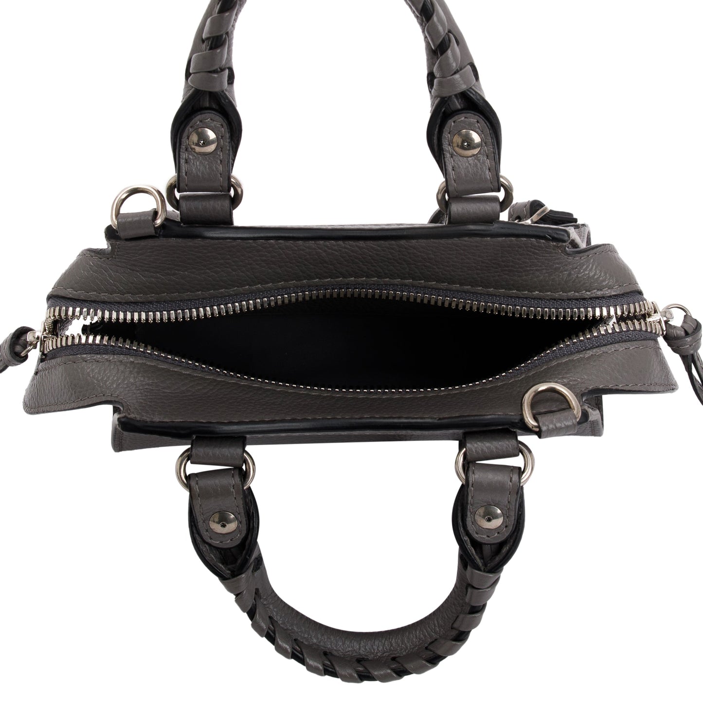 Balenciaga Grey Calfskin Leather Nano Neo Classic Top Handle Bag