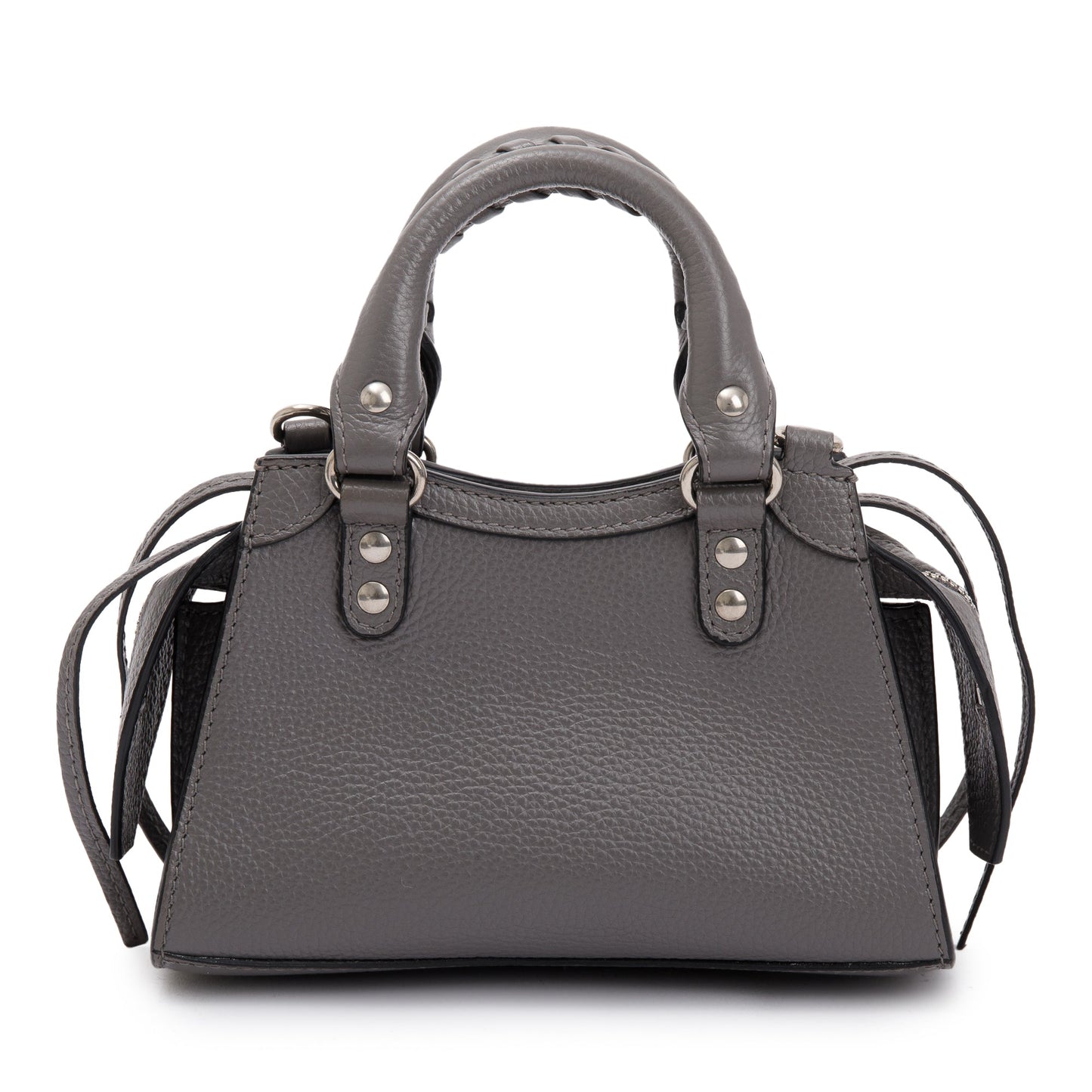 Balenciaga Grey Calfskin Leather Nano Neo Classic Top Handle Bag