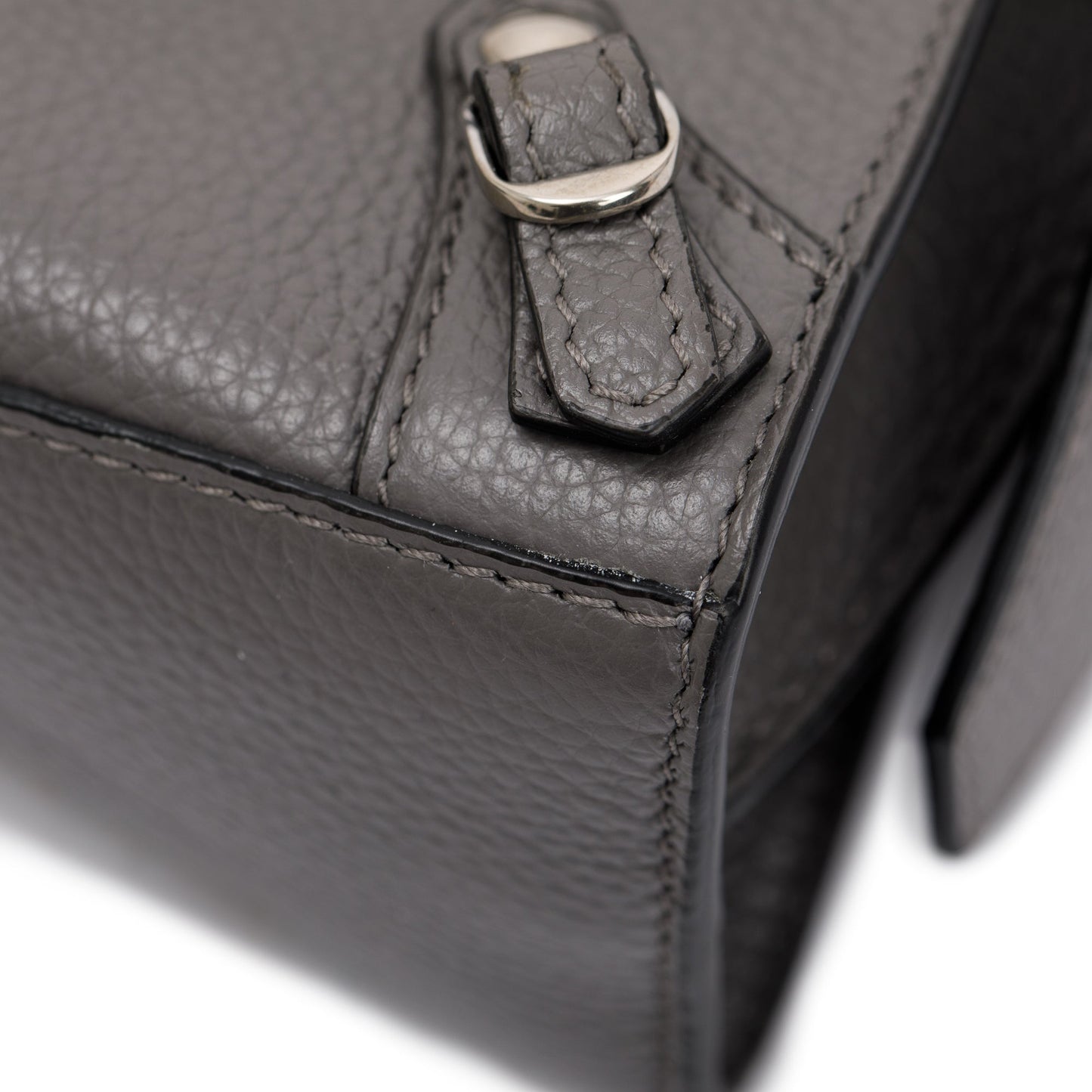 Balenciaga Grey Calfskin Leather Nano Neo Classic Top Handle Bag