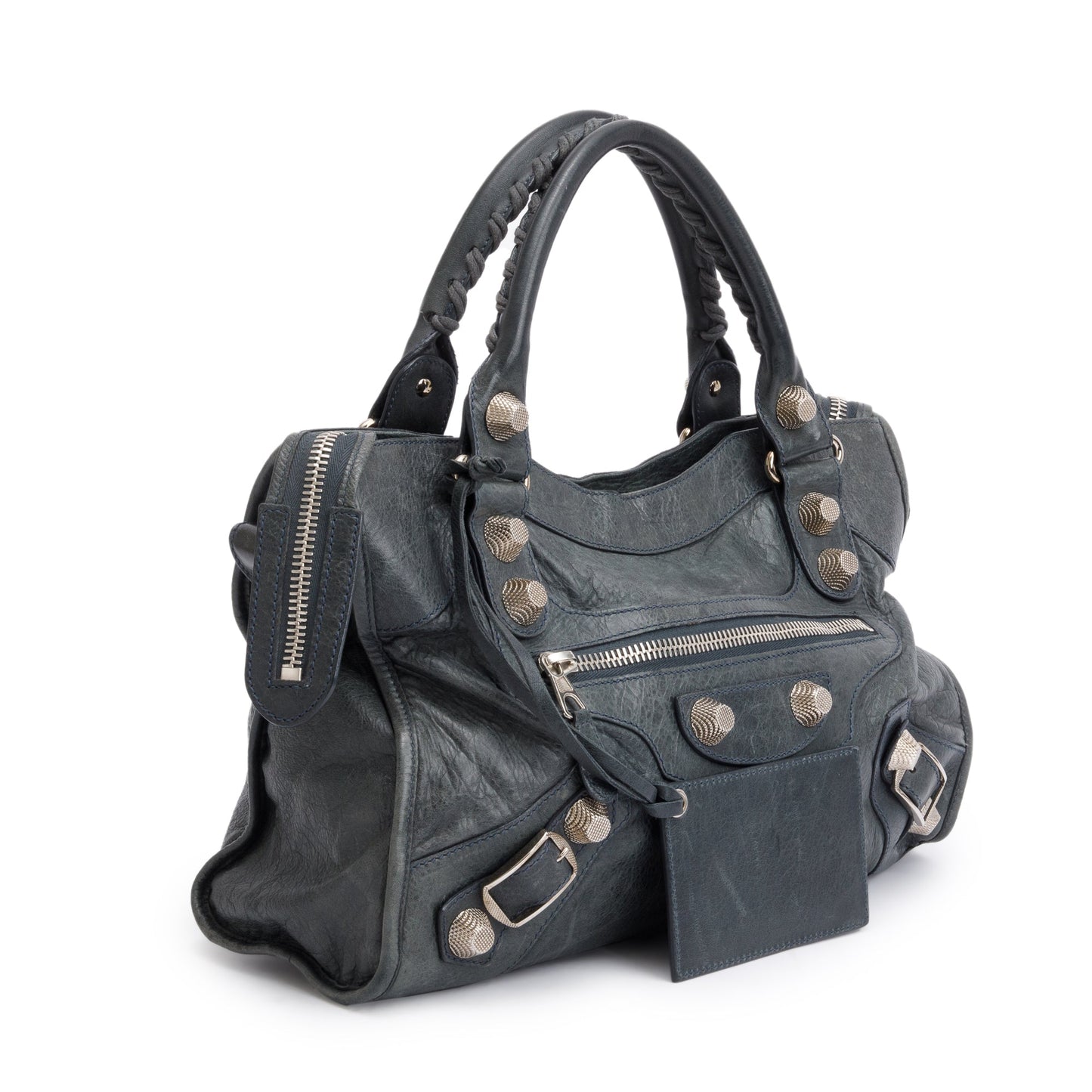 Balenciaga Grey Distressed Arena Leather Giant 21 City Bag