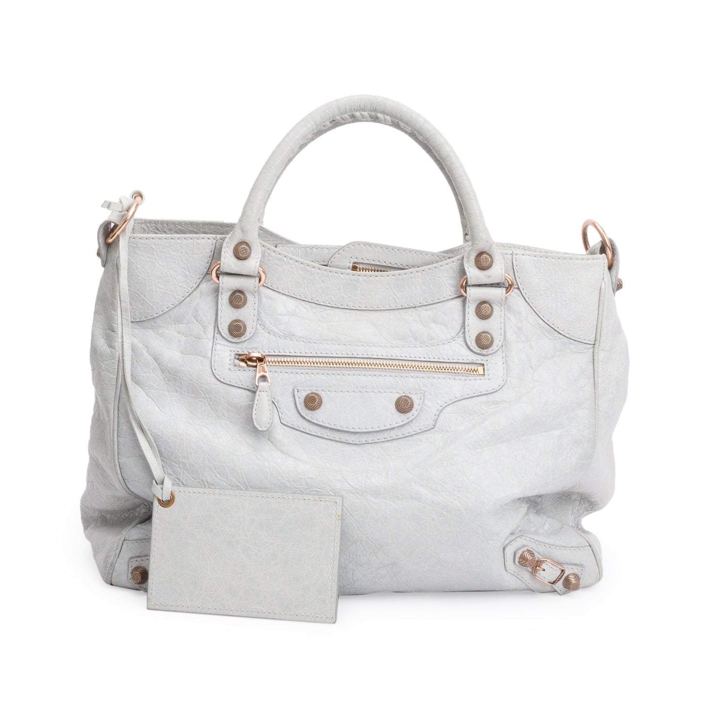 Balenciaga Grey Motocross Agneau Leather Giant 12 City Bag