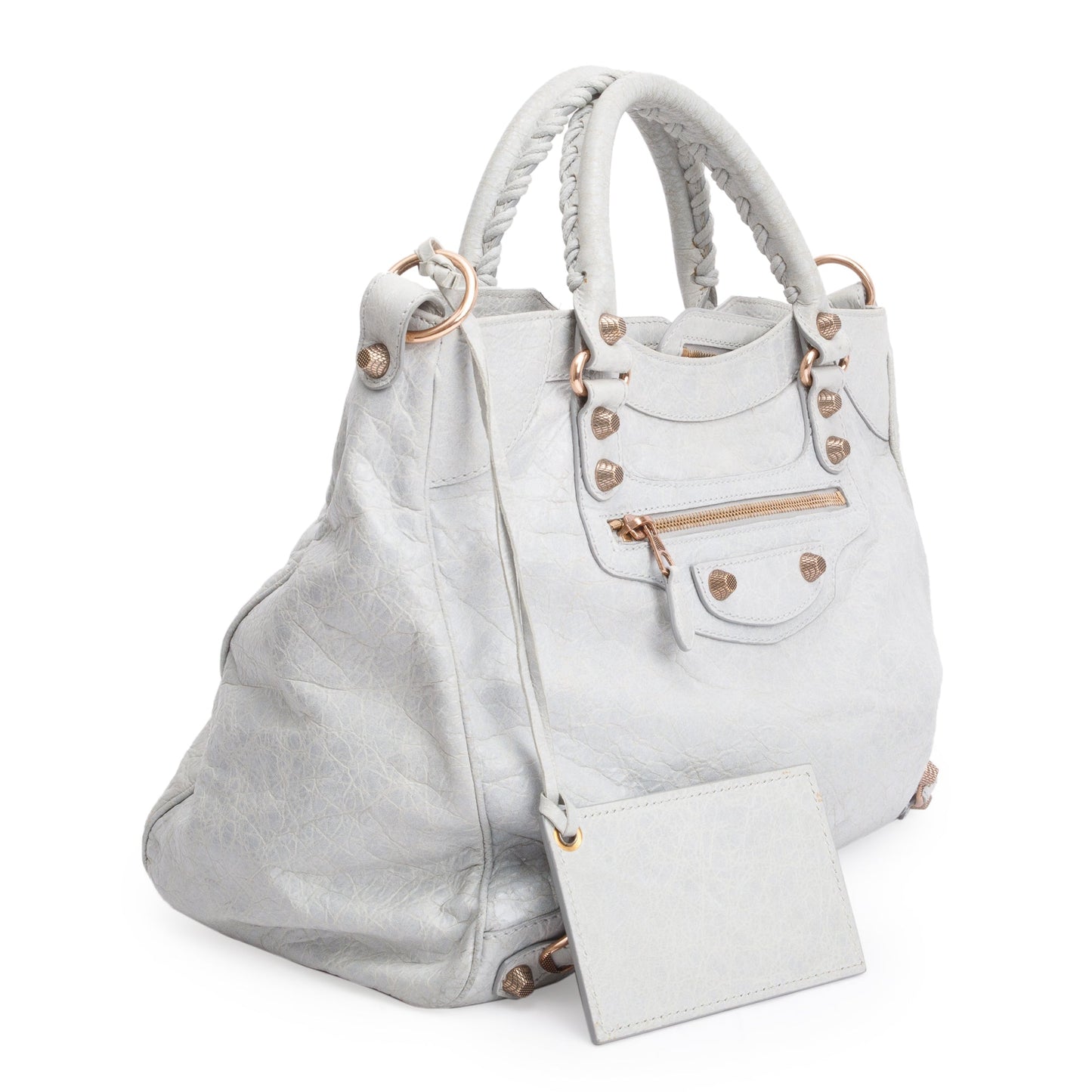 Balenciaga Grey Motocross Agneau Leather Giant 12 City Bag