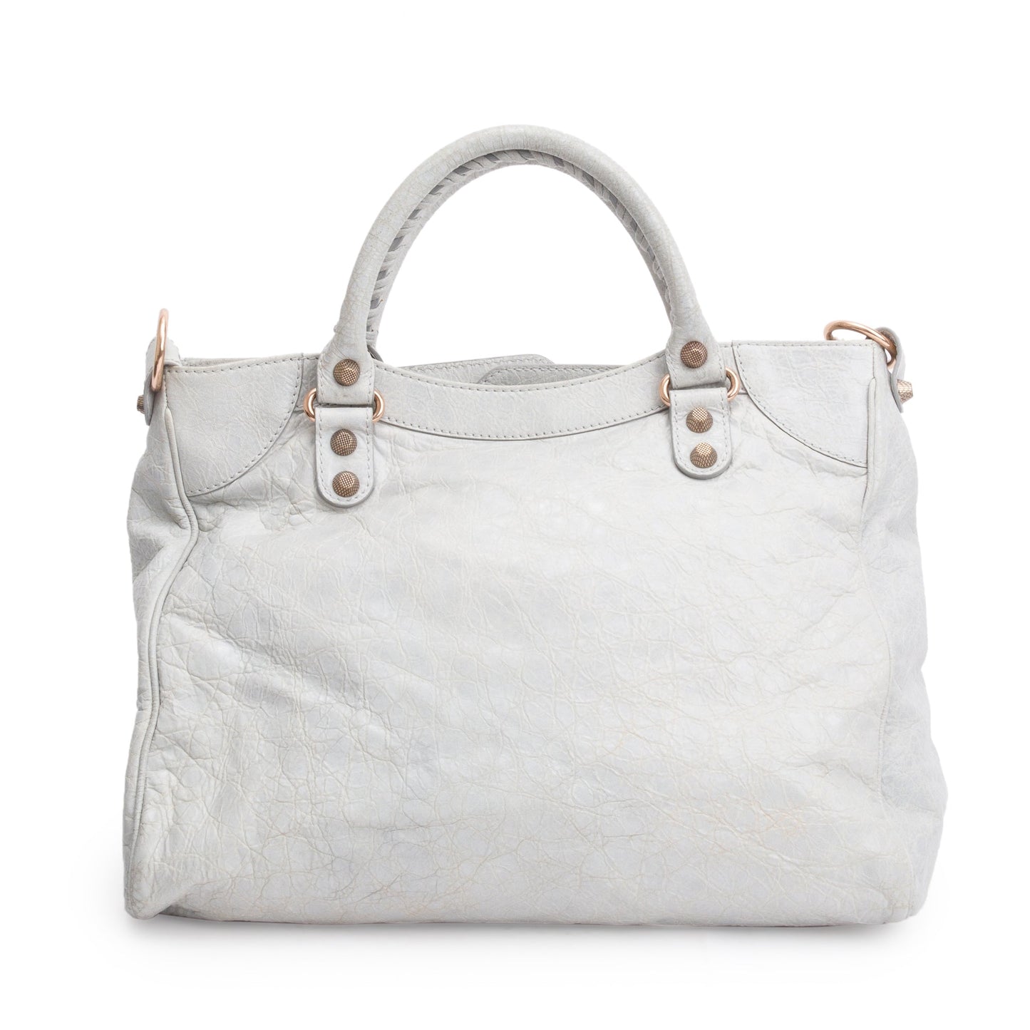 Balenciaga Grey Motocross Agneau Leather Giant 12 City Bag