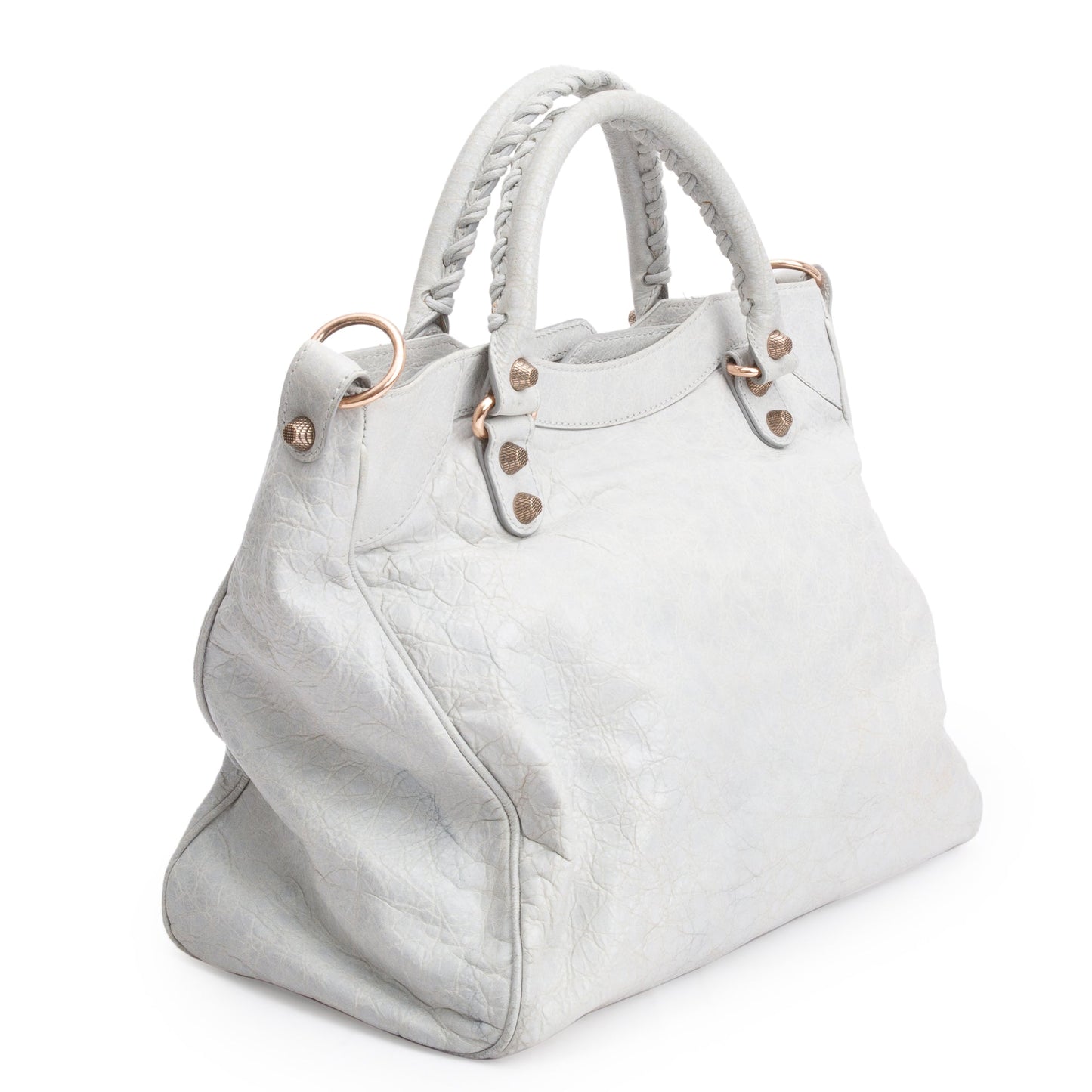 Balenciaga Grey Motocross Agneau Leather Giant 12 City Bag