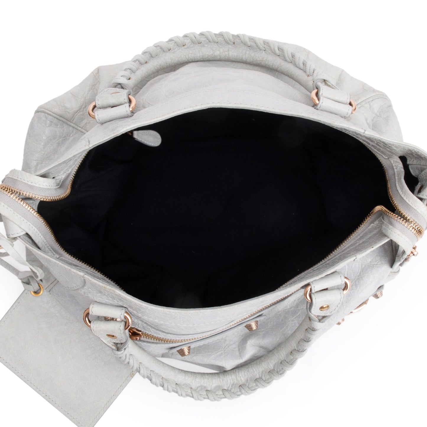 Balenciaga Grey Motocross Agneau Leather Giant 12 City Bag
