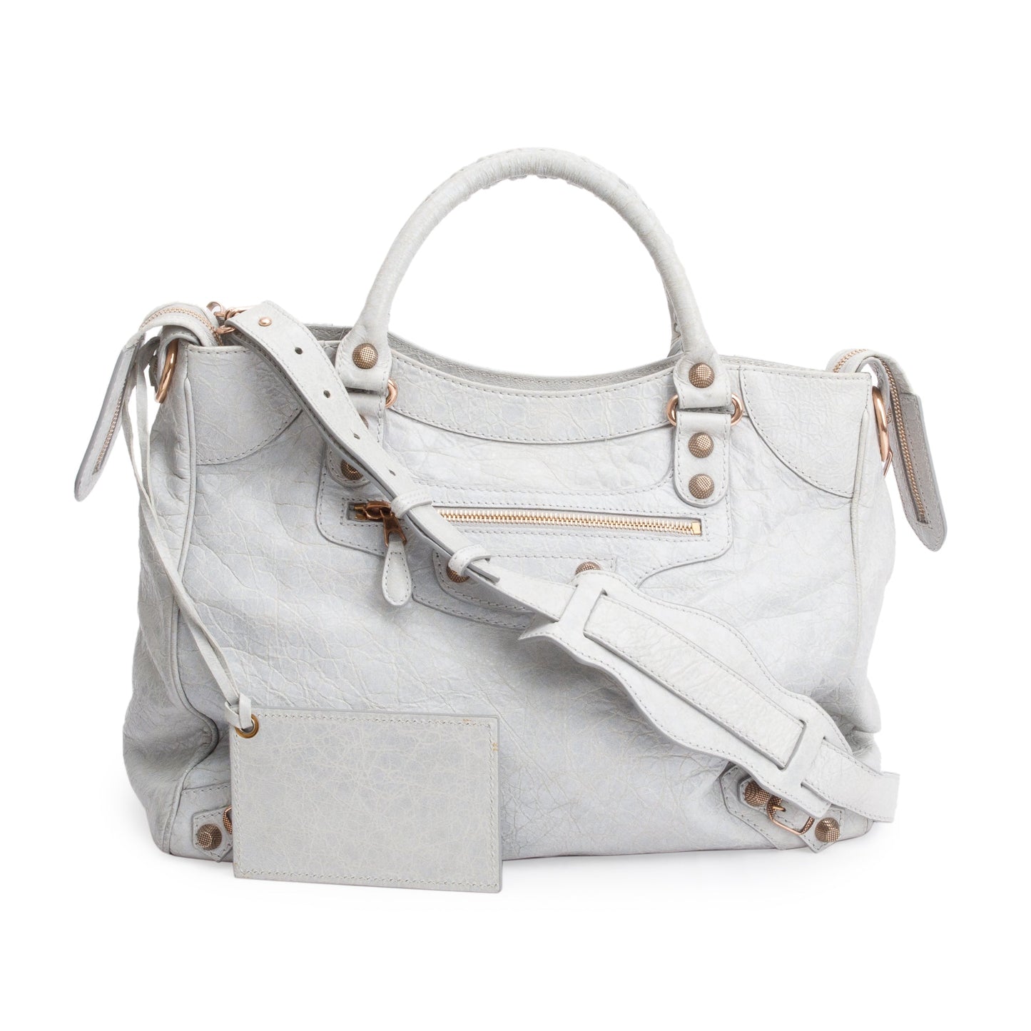 Balenciaga Grey Motocross Agneau Leather Giant 12 City Bag