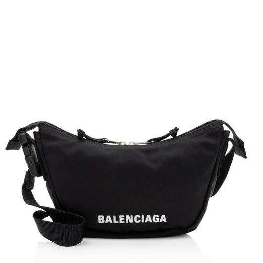 Luxury Balenciaga Trending 2025 Recycled Nylon Logo Wheel Shoulder Bag (SHF-YKqW3c)