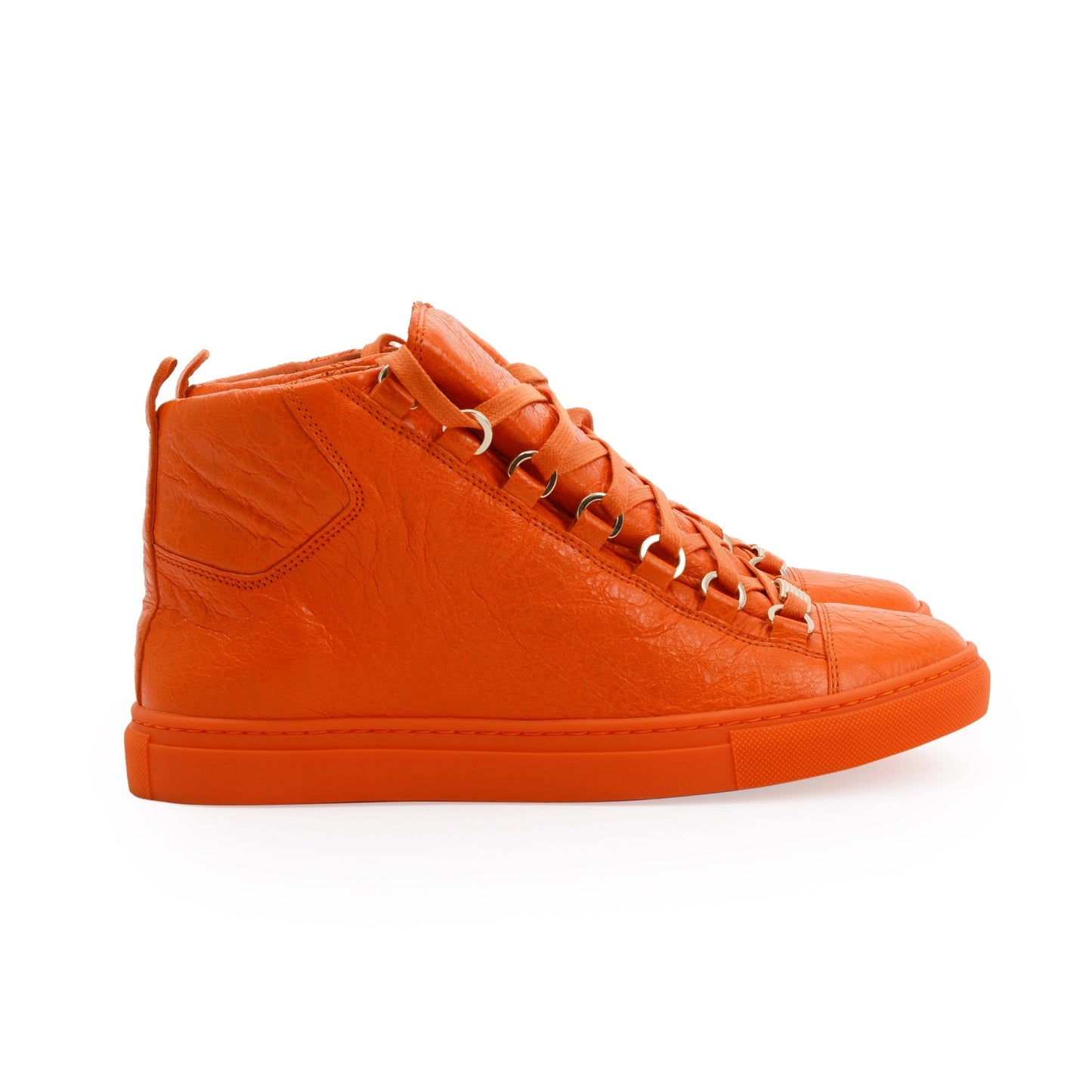 Balenciaga Orange Arena Leather Sneakers, Size 38
