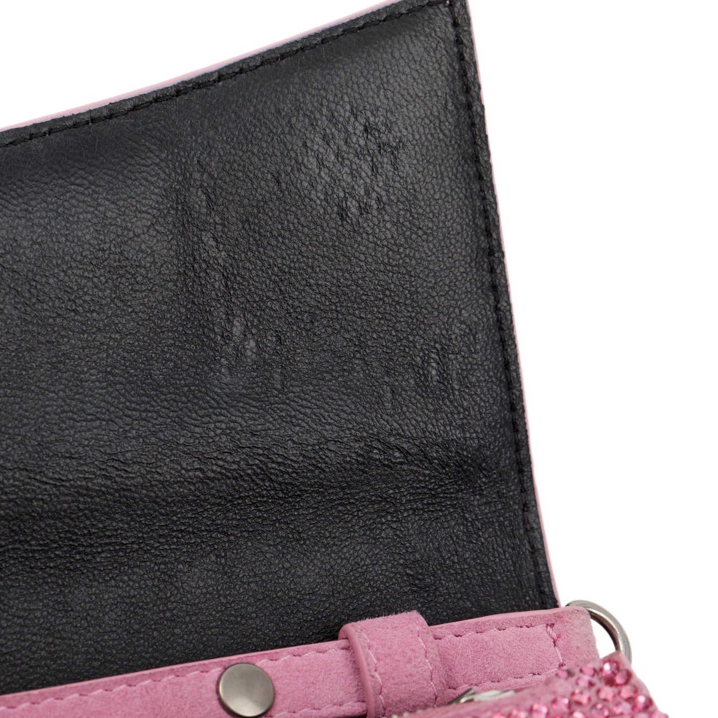 Balenciaga Pink Rhinestone Hourglass Wallet on Chain