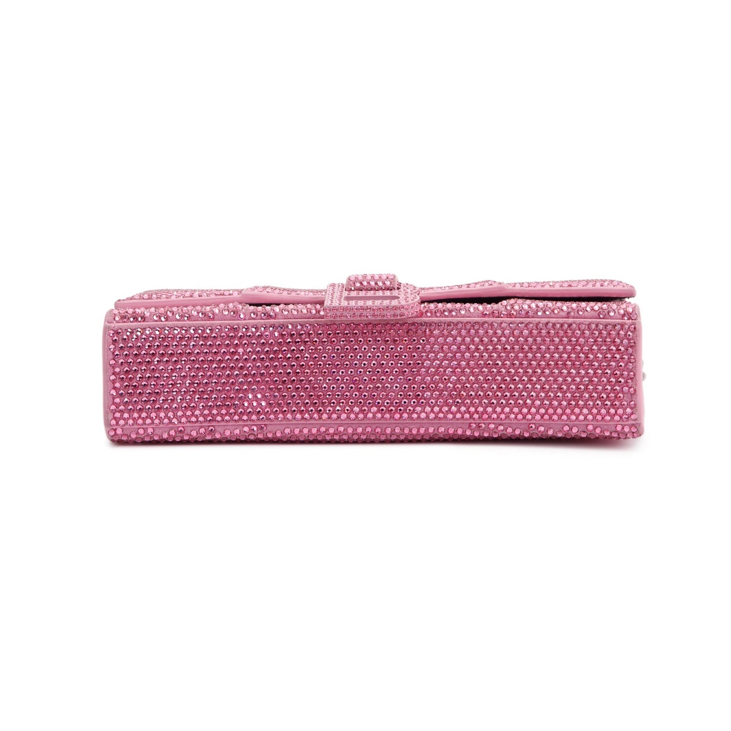 Balenciaga Pink Rhinestone Hourglass Wallet on Chain