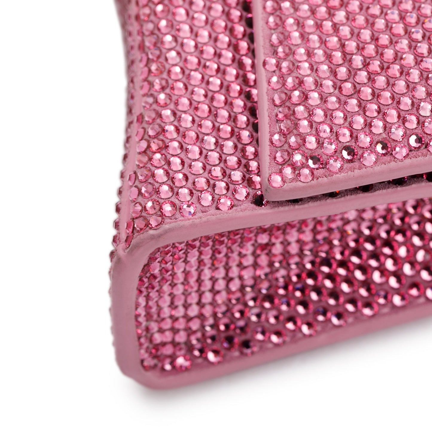 Balenciaga Pink Rhinestone Hourglass Wallet on Chain