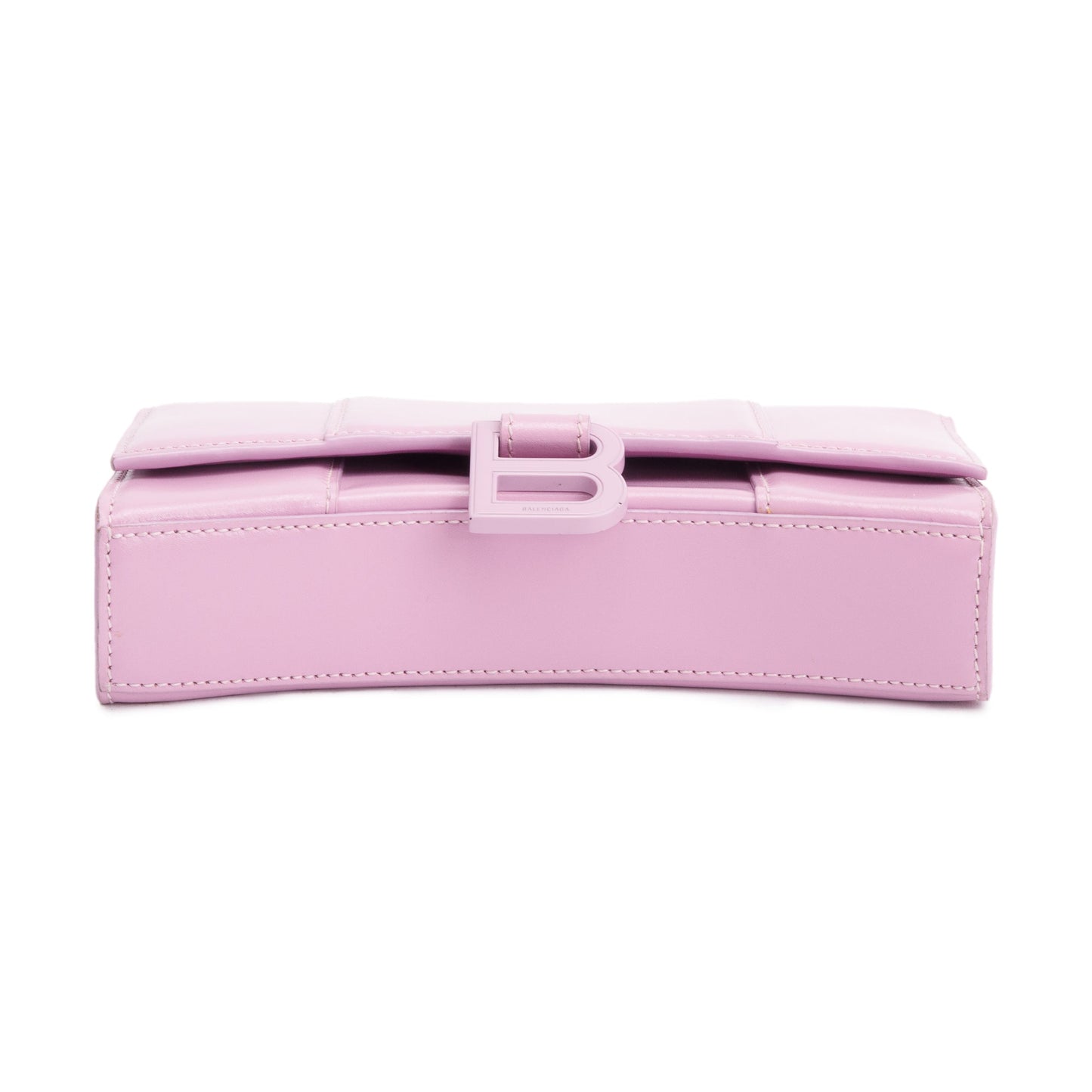 Balenciaga Purple Smooth Leather Hourglass Wallet on Chain
